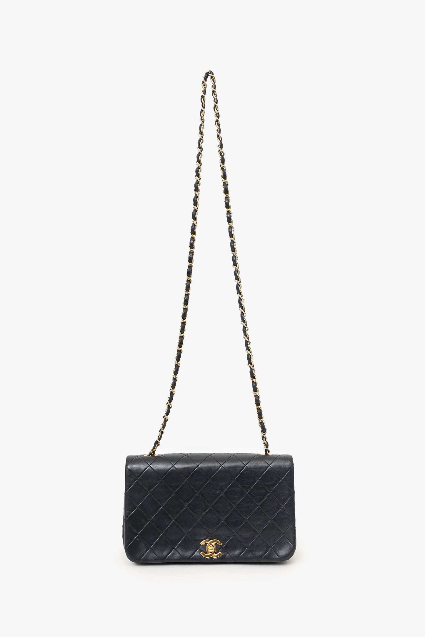 Chanel™ -91 Black Quilted Lambskin Full Flap Bag (As Is)