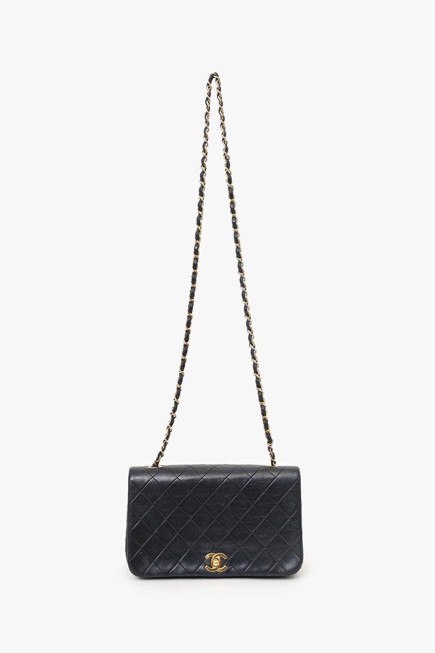 Chanel™ -91 Black Quilted Lambskin Full Flap Bag (As Is)