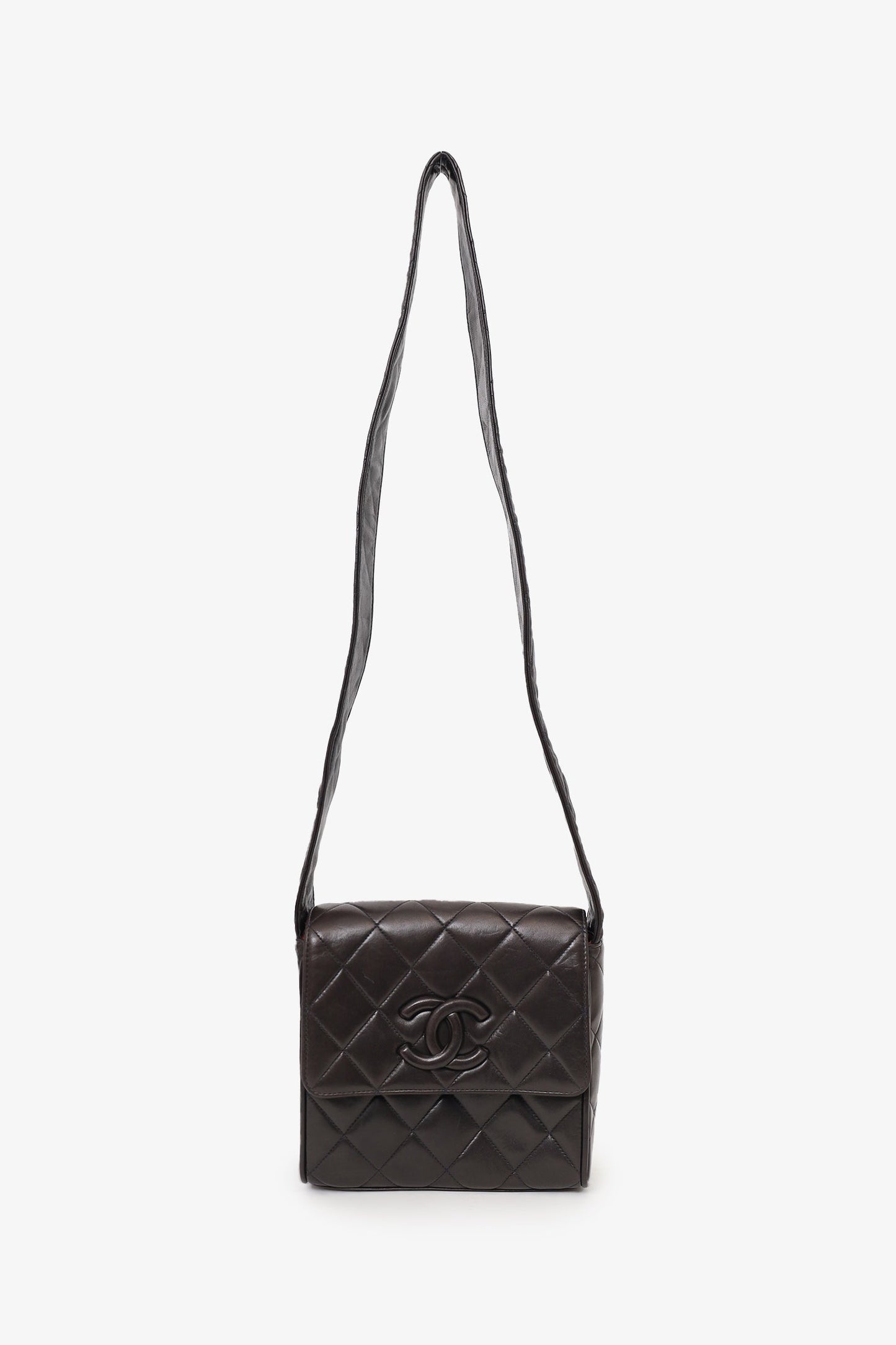 Chanel™ -94 So Black Quilted Lambskin Leather Cc Shoulder Bag