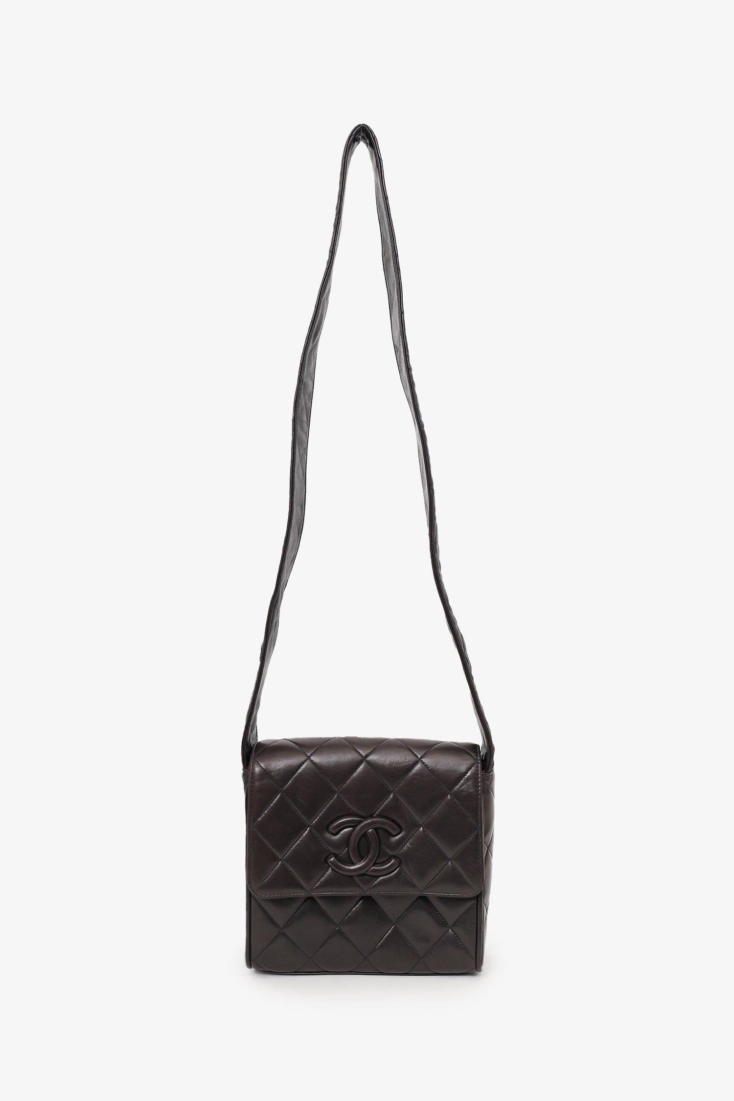 Chanel™ -94 So Black Quilted Lambskin Leather Cc Shoulder Bag