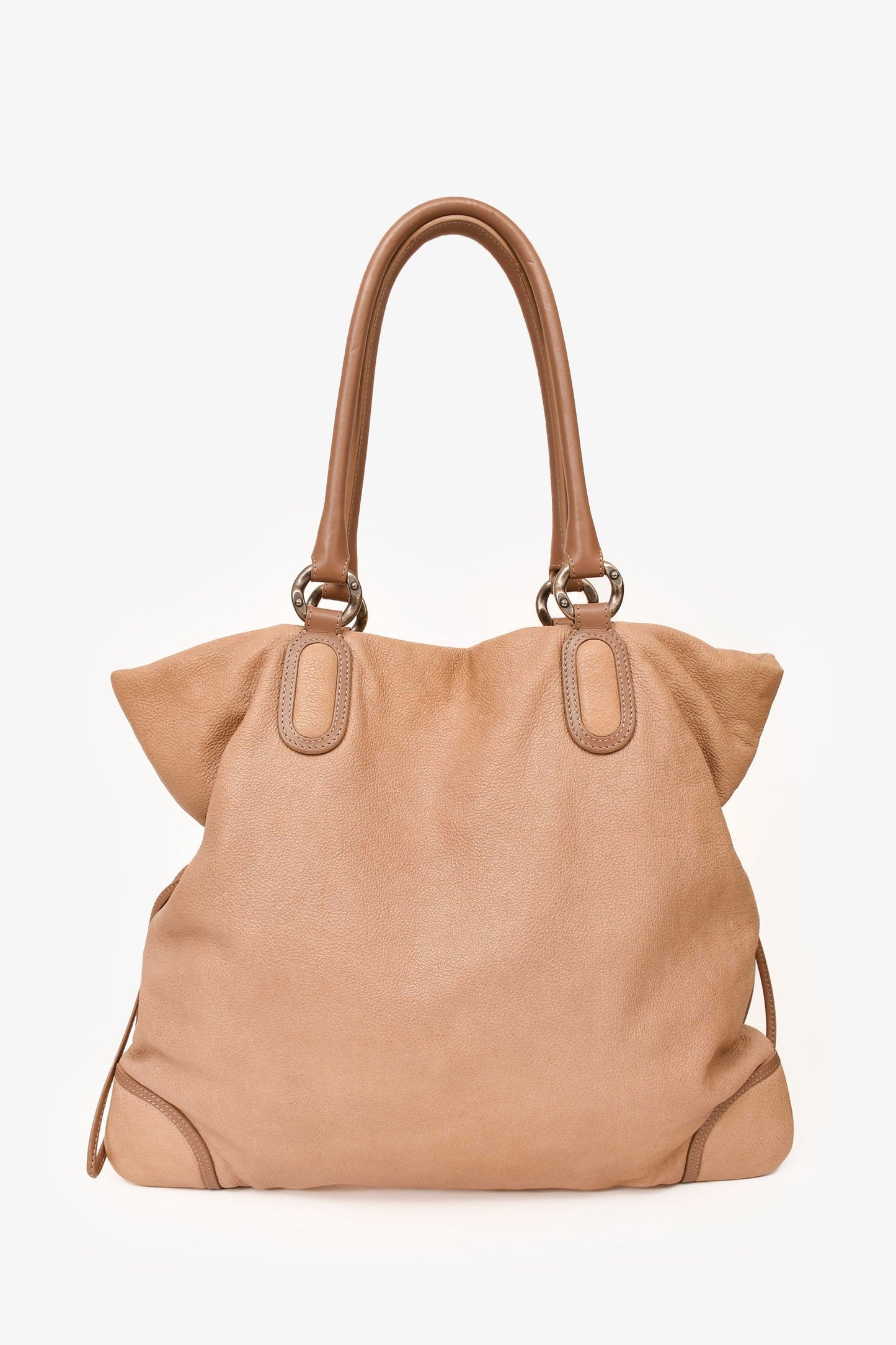 Chanel™ 2010-11 Beige Washed Leather Drawstring Bag