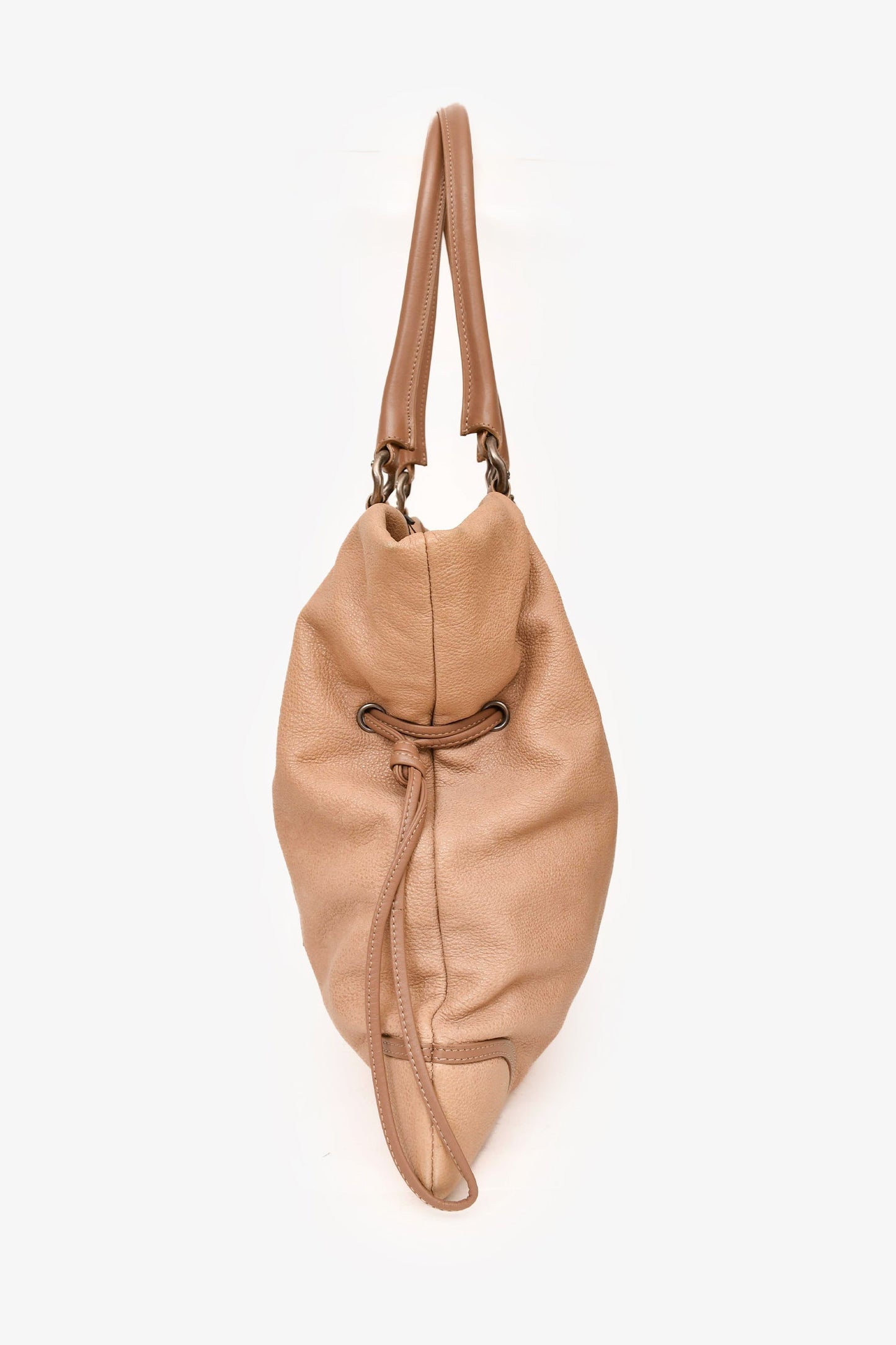 Chanel™ -11 Beige Washed Leather Drawstring Bag