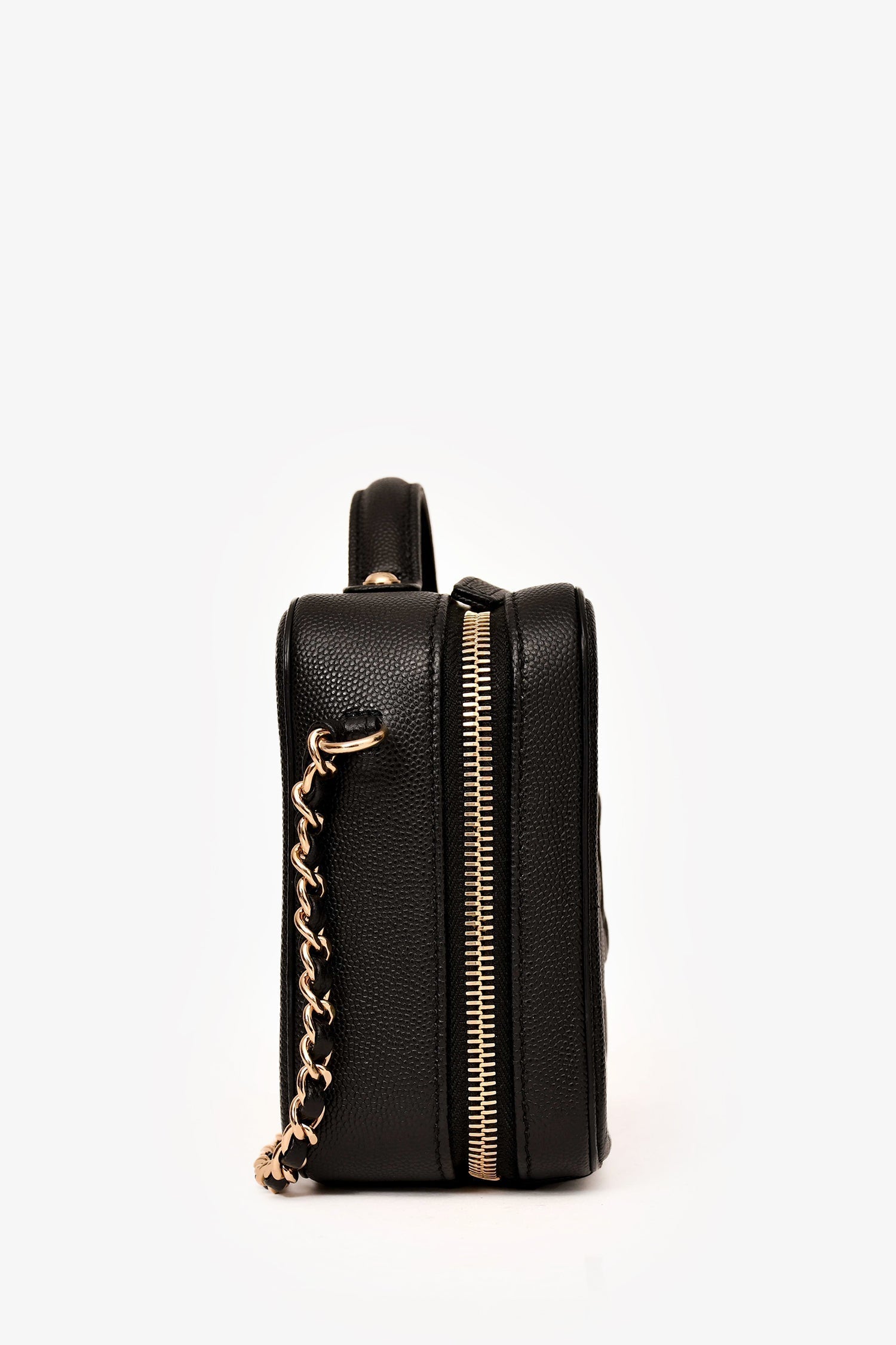 Chaneltm 2019 20 Black Caviar Leather Filigree Small Vanity Case Crossbody