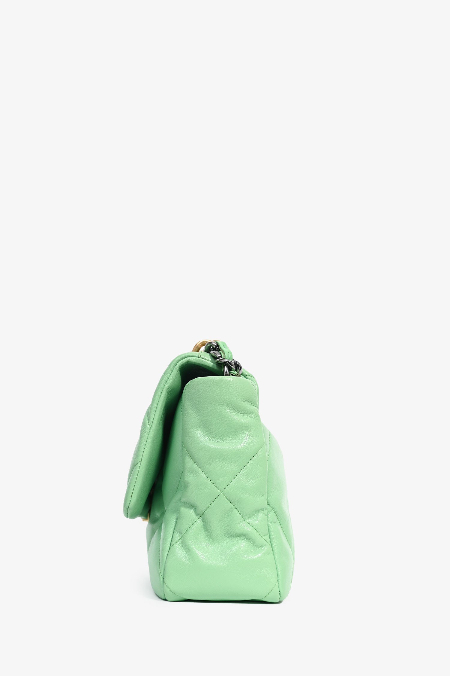 Chaneltm Green Leather Large 19 Flap Shoulder Bag