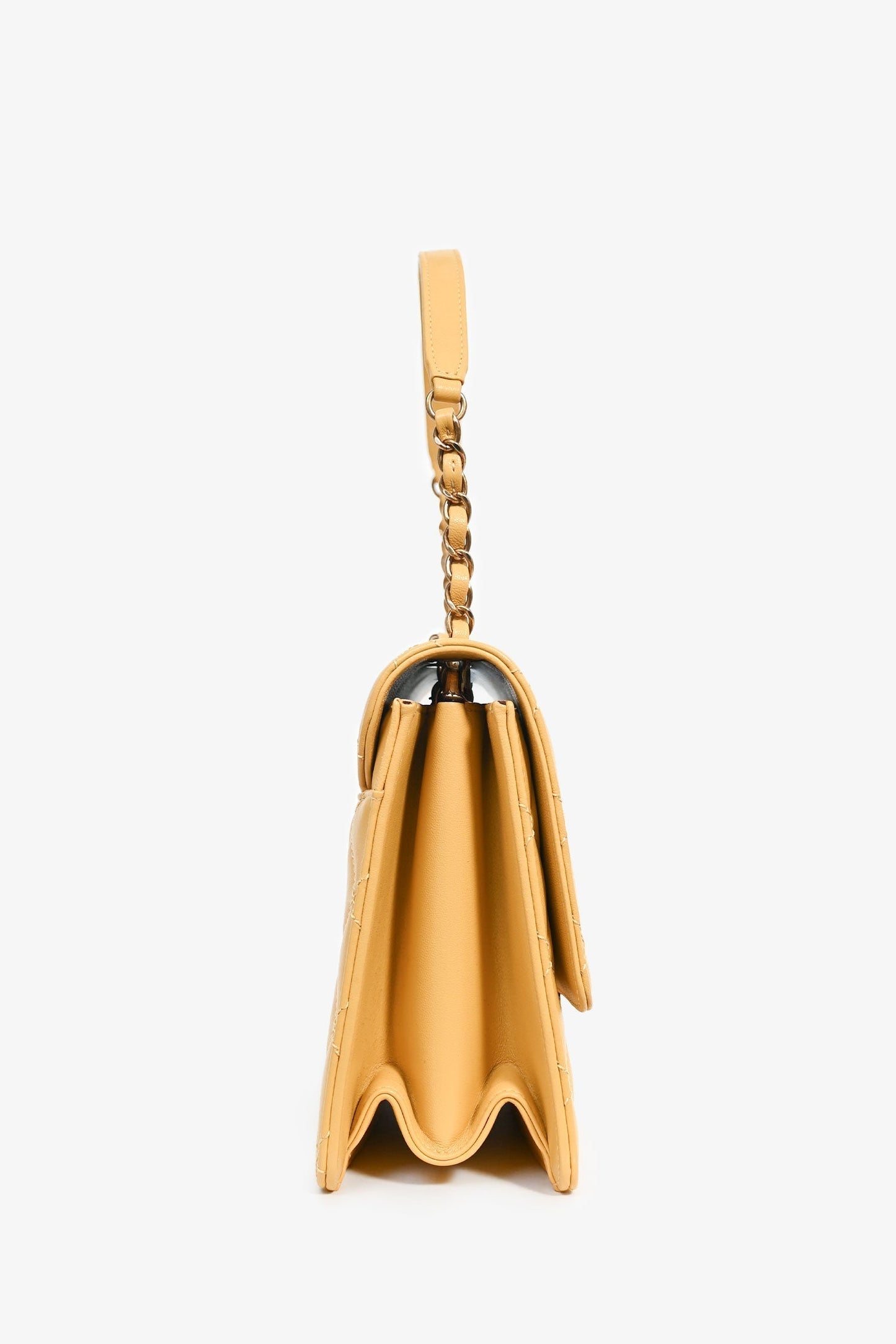 Chanel™ -17 Yellow Quilted Leather Large Beauty Lock Chain Bag