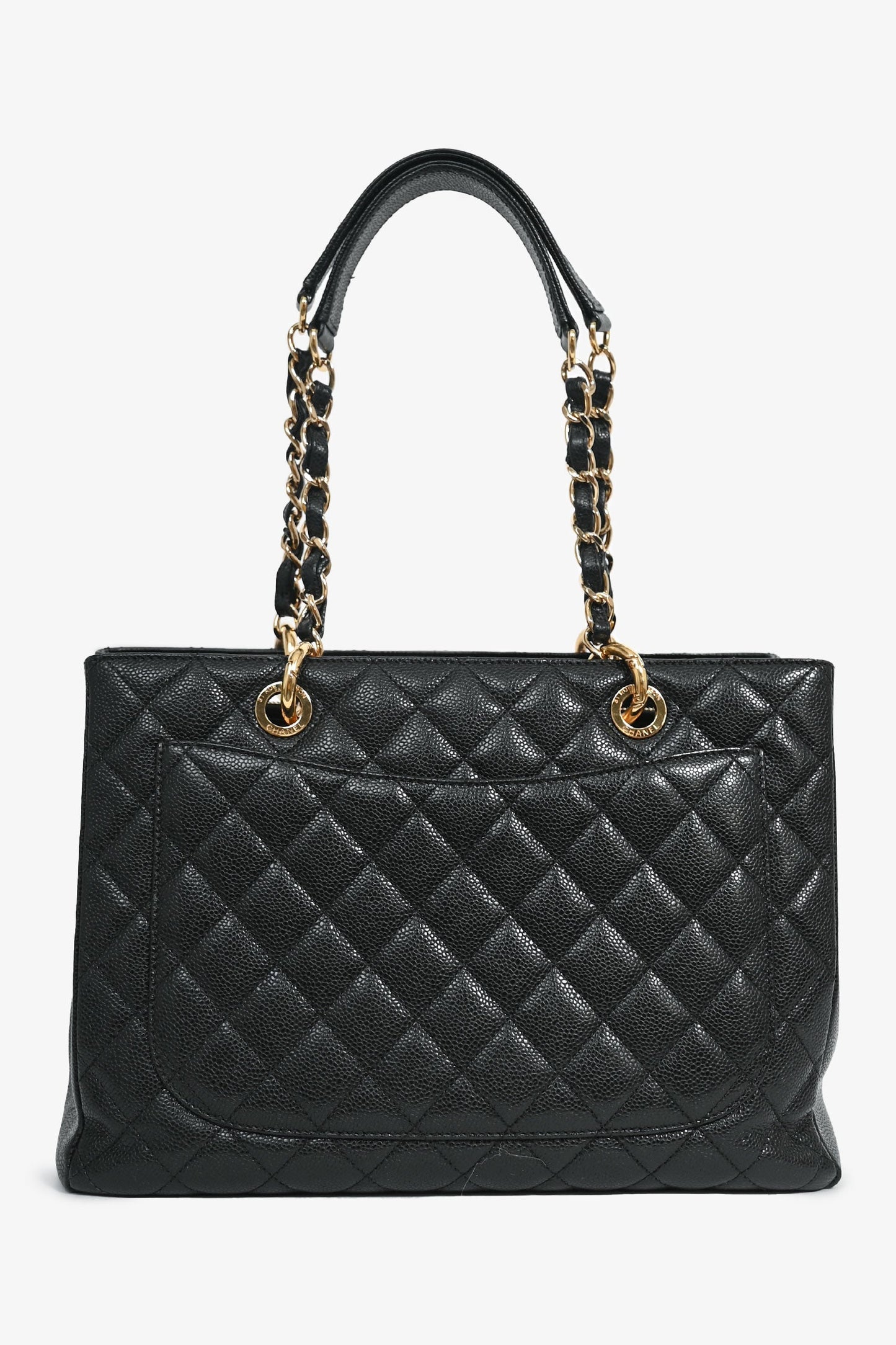 Chanel™ -12 Black Caviar Leather Grand Shopping Tote Ghw