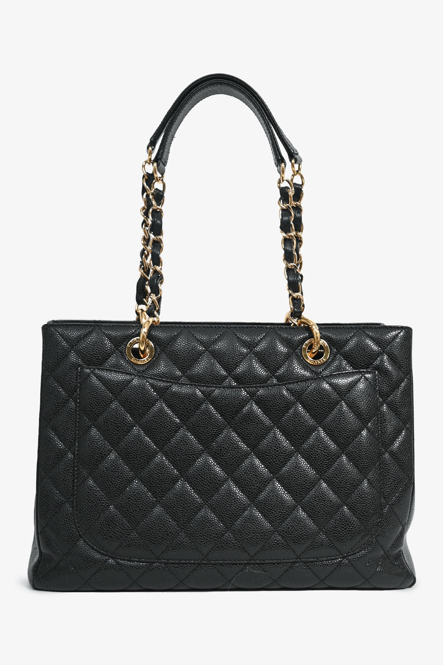 Chanel™ -12 Black Caviar Leather Grand Shopping Tote Ghw