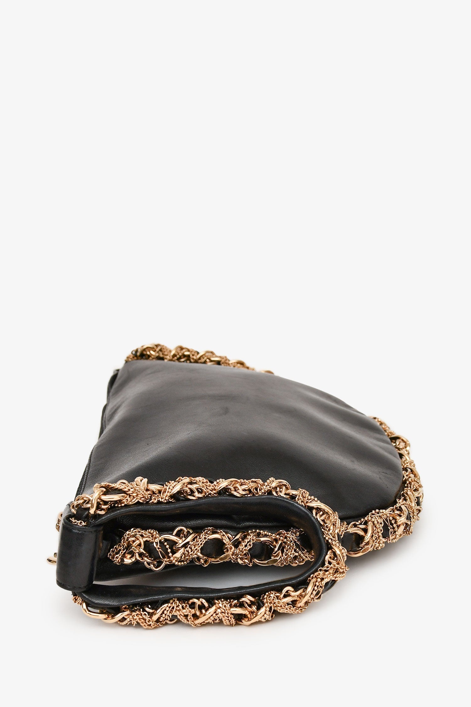 Chanel™ /13 Black Lambskin Twisted Chain Hobo Mini Handbag