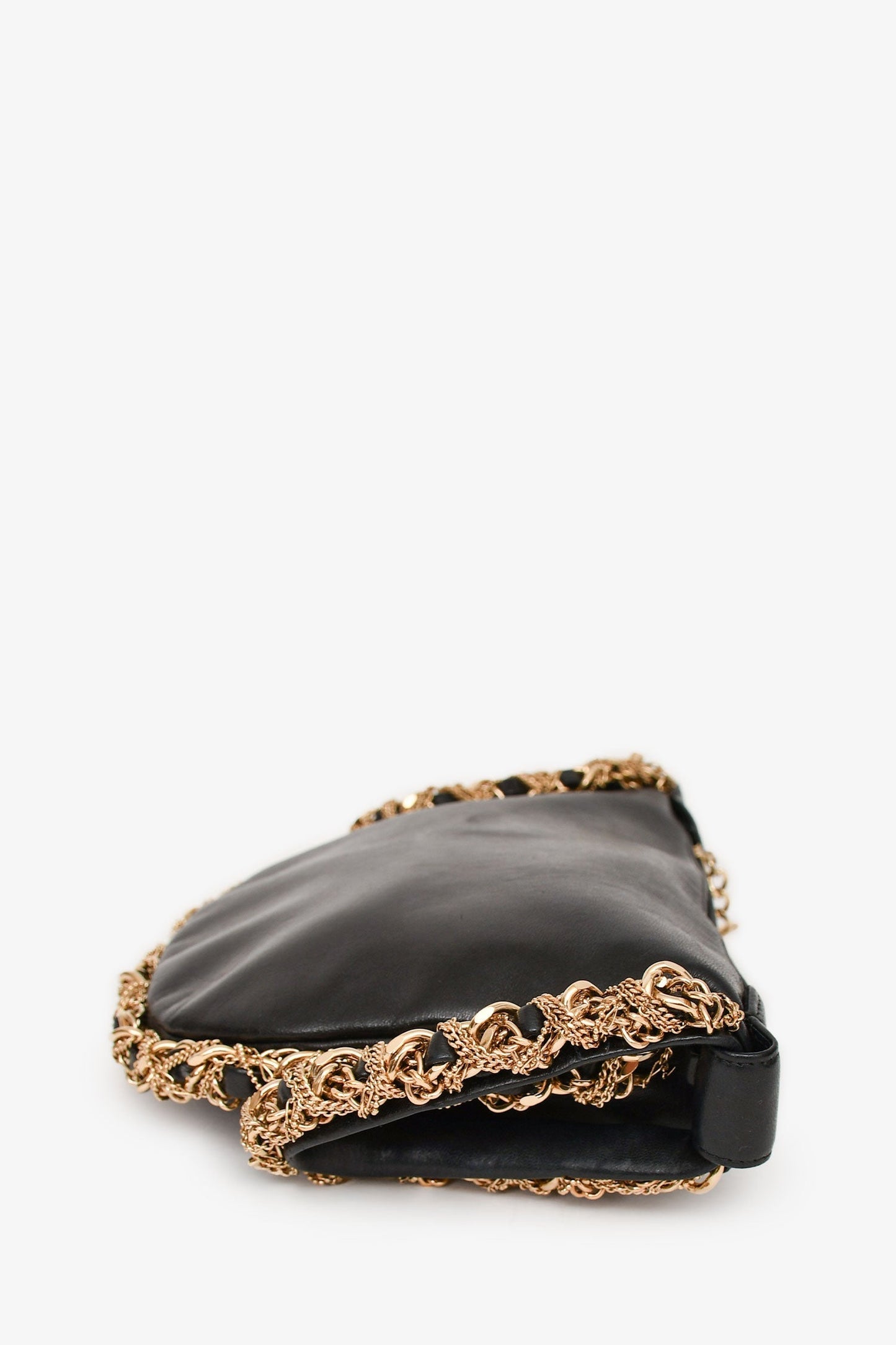 Chanel™ /13 Black Lambskin Twisted Chain Hobo Mini Handbag