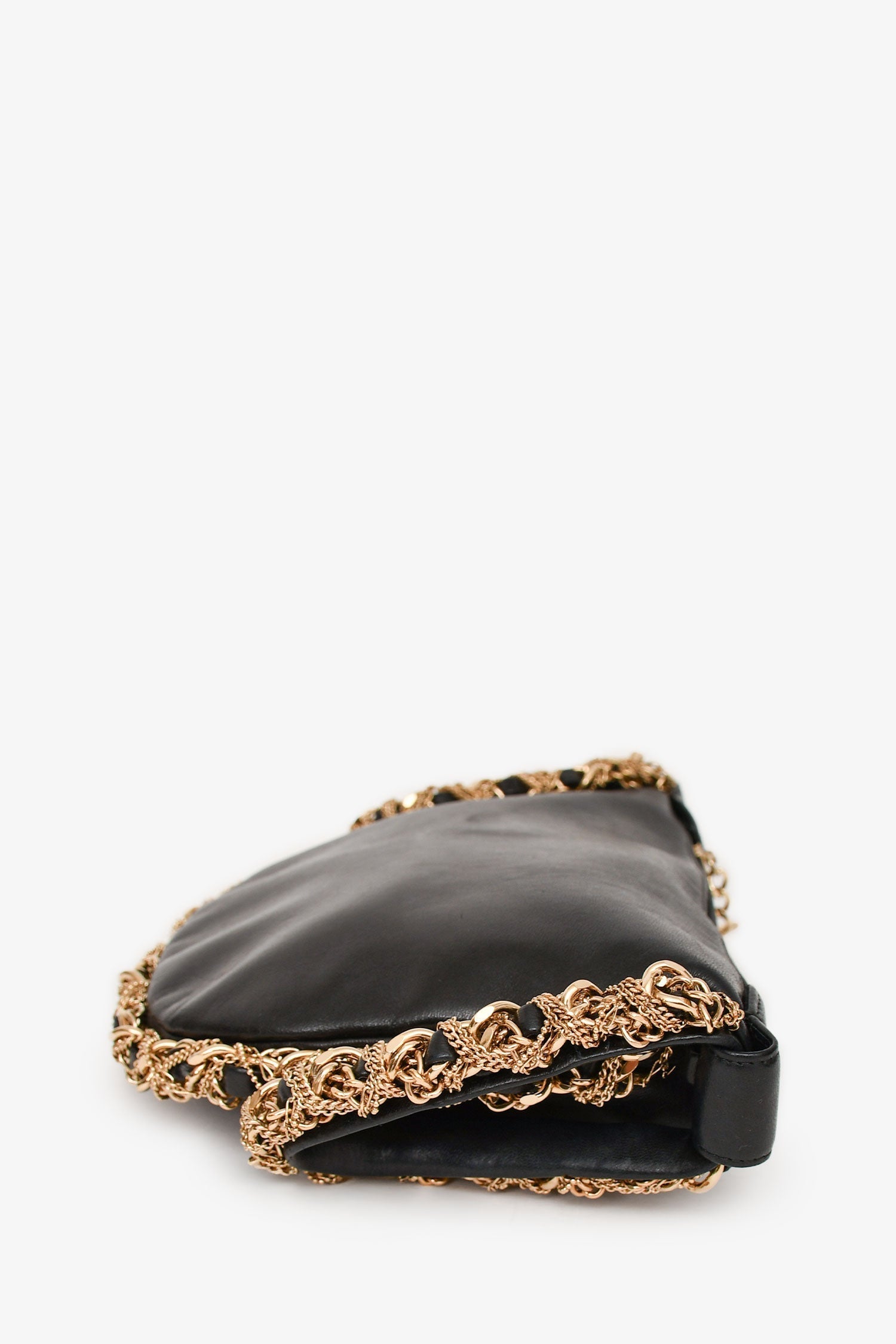 Chanel™ /13 Black Lambskin Twisted Chain Hobo Mini Handbag