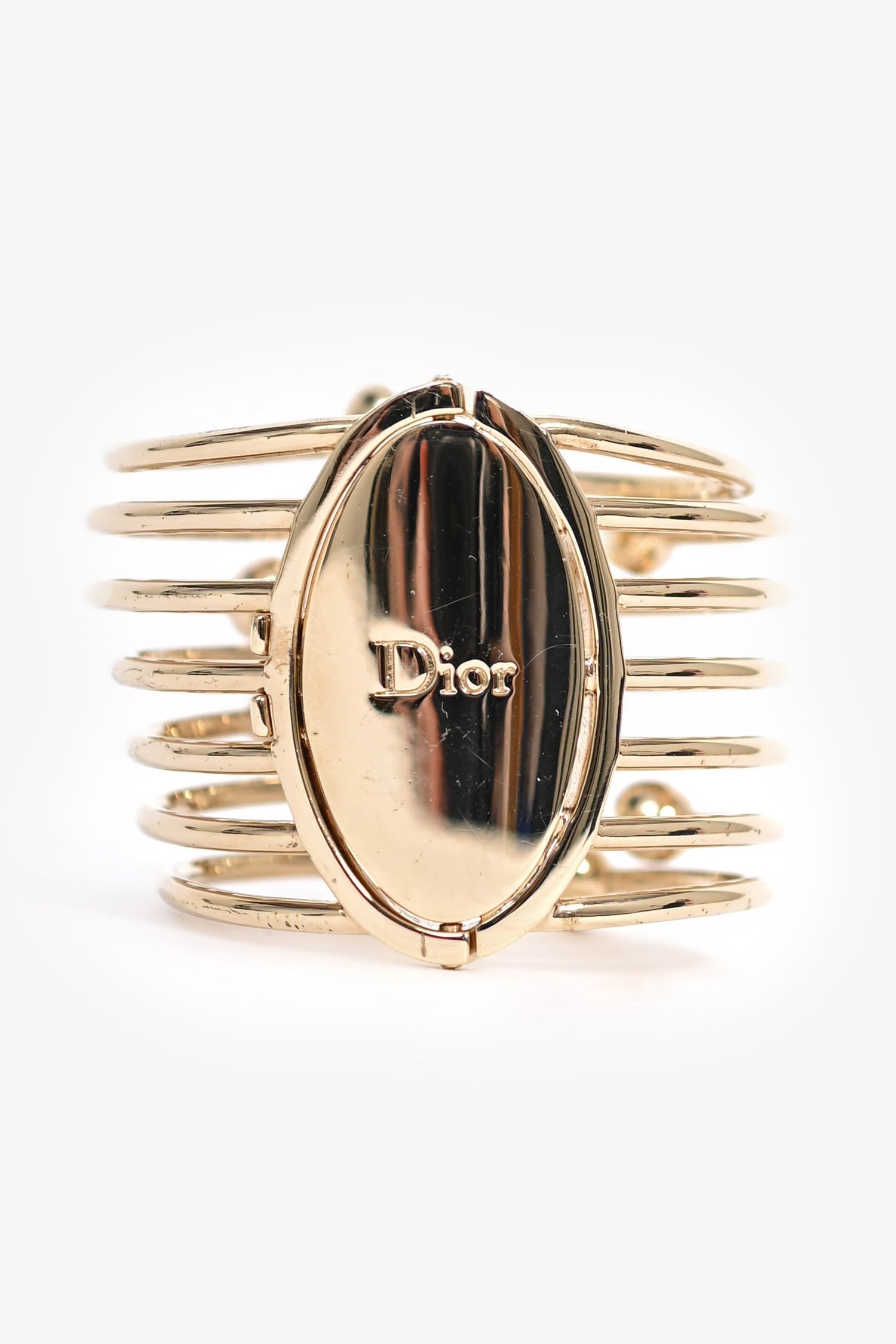 Dior Handbag Christian Faux Pearl Cuff Bracelet Logo Jewelry