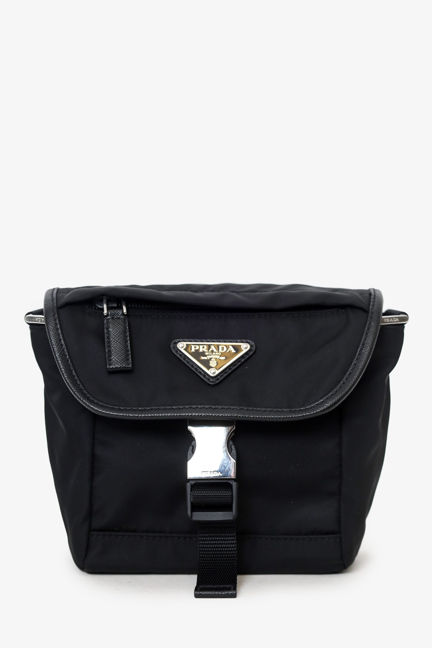 Prada Shoulder Bag Re- and Leather Nylon Saffiano