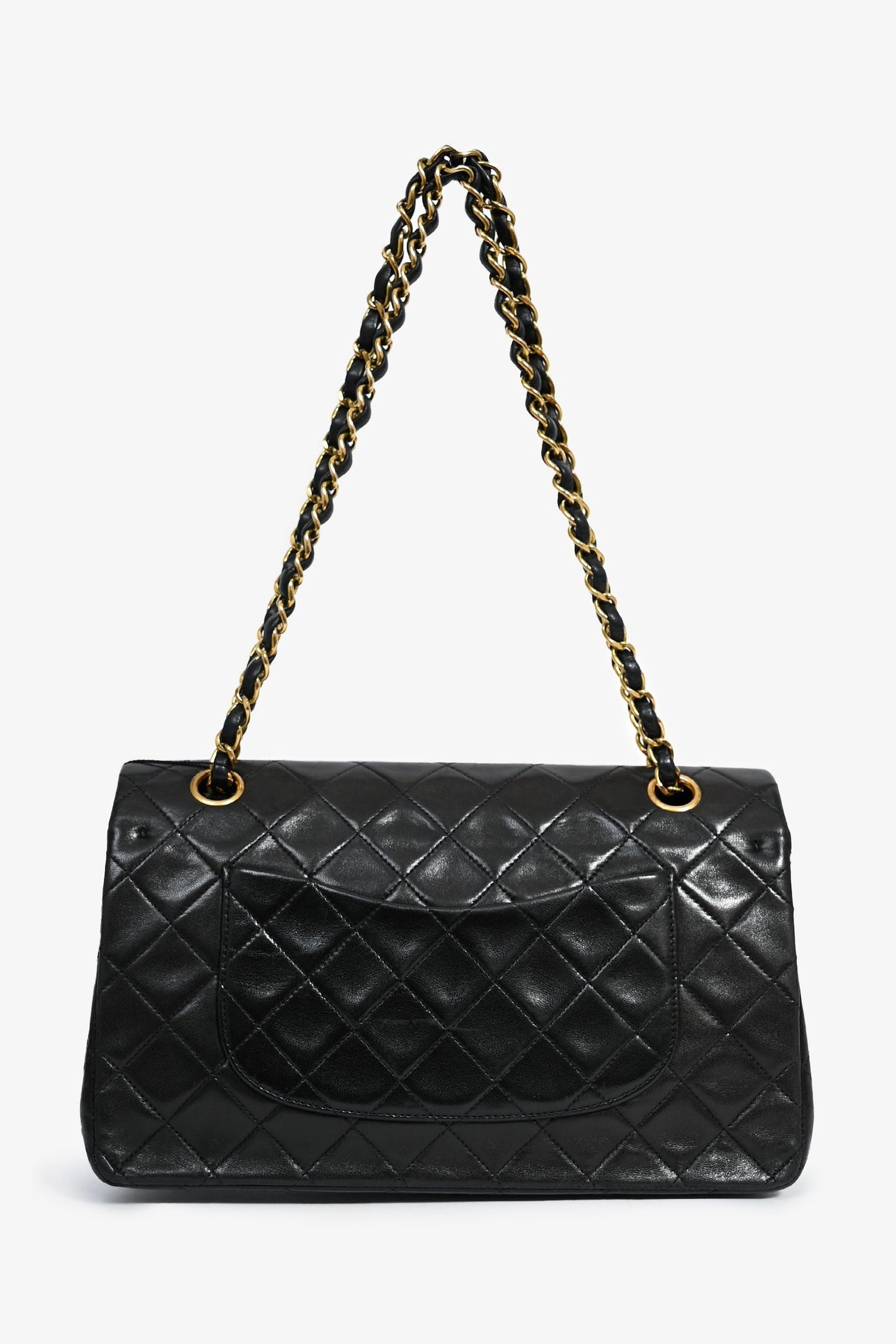 Chanel™ 1994-96 Black Lambskin Medium Double Flap 24KGHW