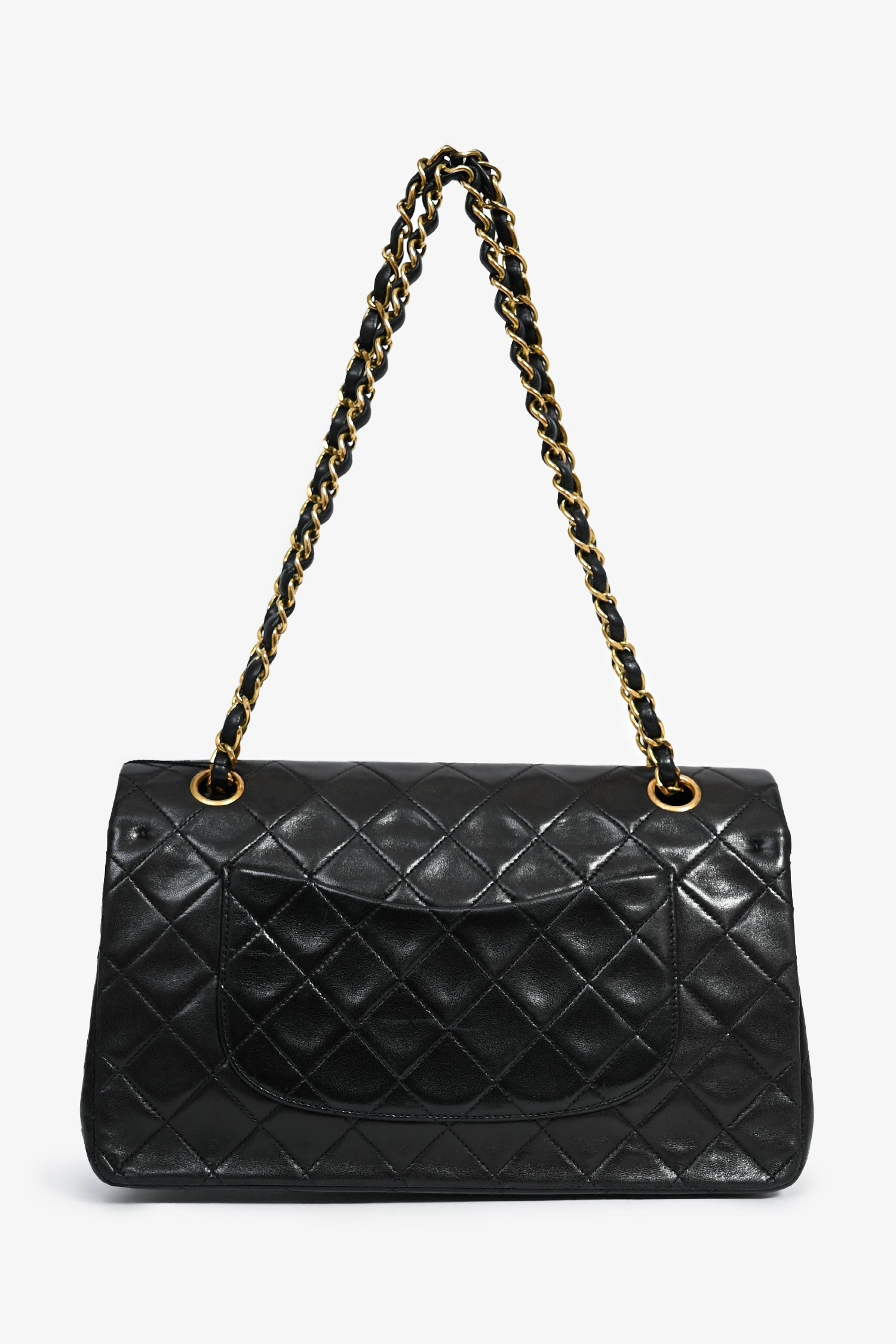 Chanel™ 1994-96 Black Lambskin Medium Double Flap 24KGHW