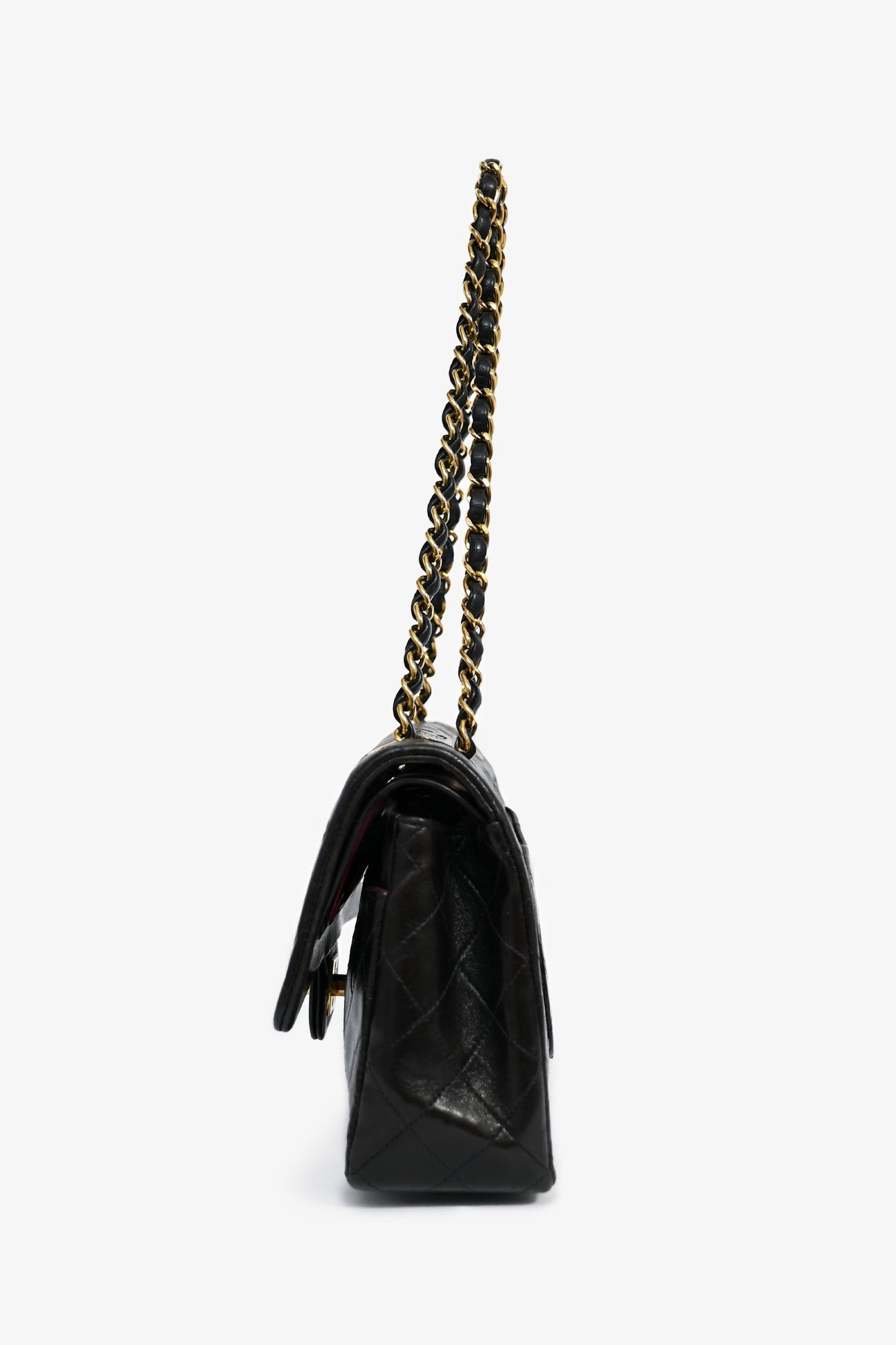 Chanel™ 1994-96 Black Lambskin Medium Double Flap 24KGHW