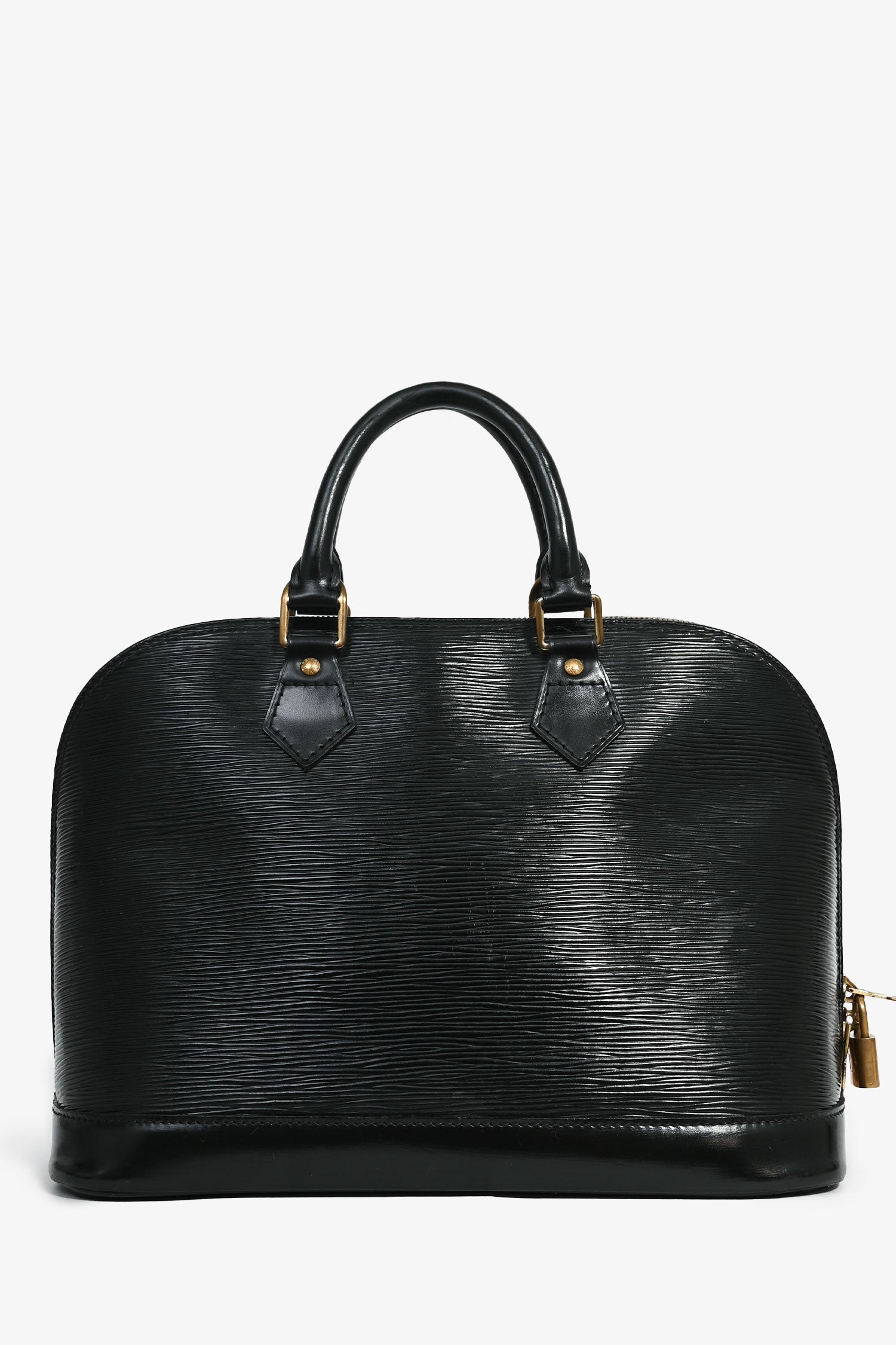 Louis Vuitton 1998 Black Epi Leather Alma MM Top Handle