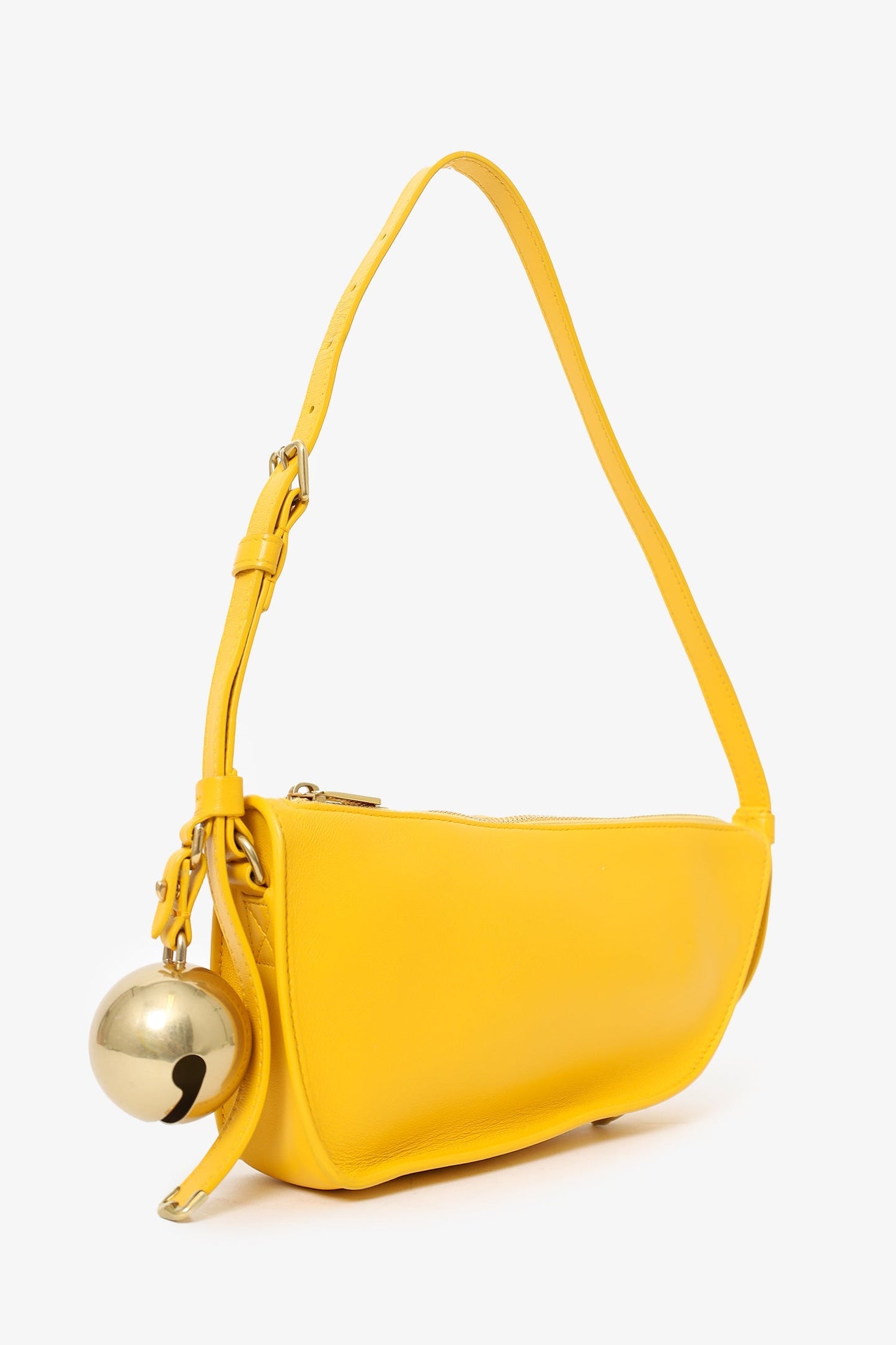 Burberry Bell Shield Sling Bag Leather Yellow Crossbody Bag