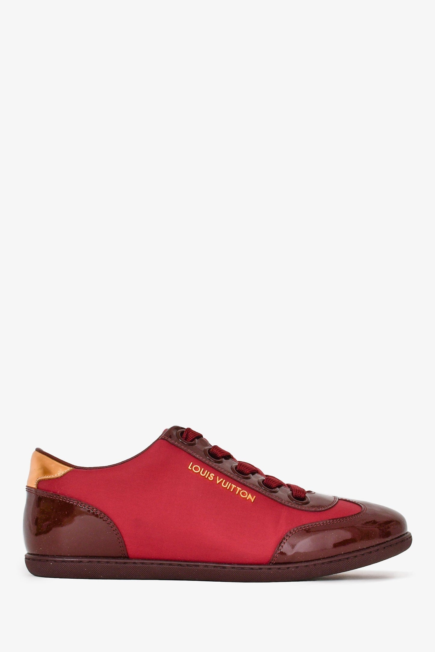 Louis Vuitton Burgundy Patent/Nylon Sneakers Size 36.5