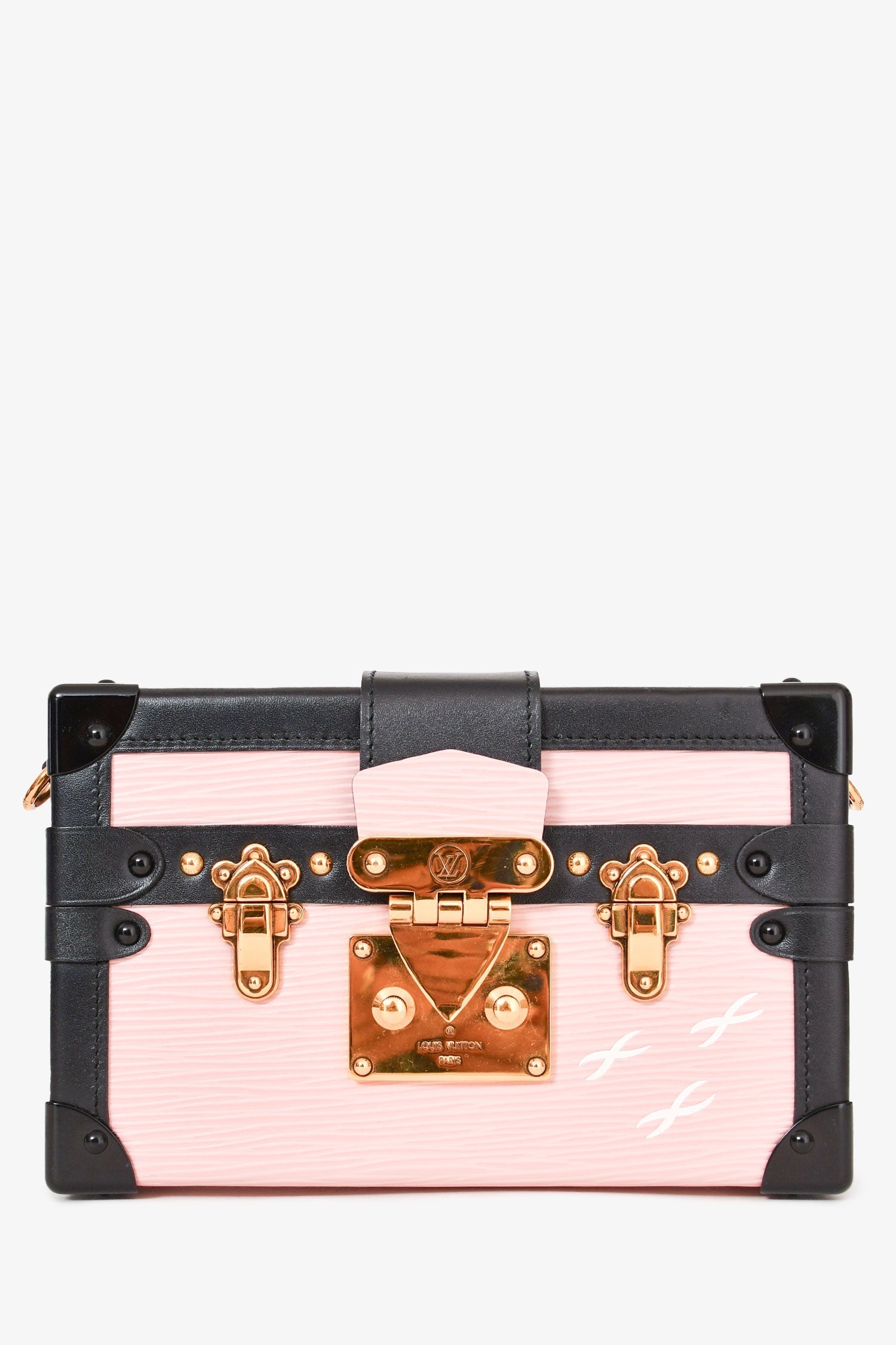 Louis Vuitton Pink/Black Epi Leather 'Petit Malle' with Strap