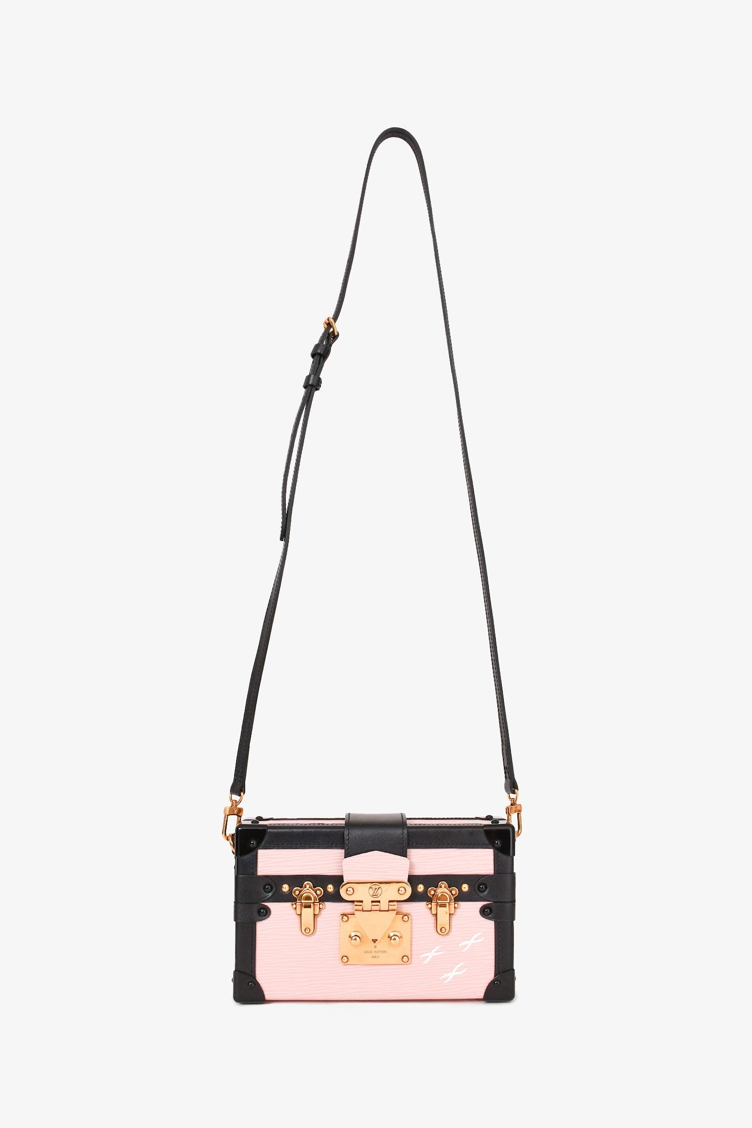 Louis Vuitton Pink/Black Epi Leather 'Petit Malle' with Strap