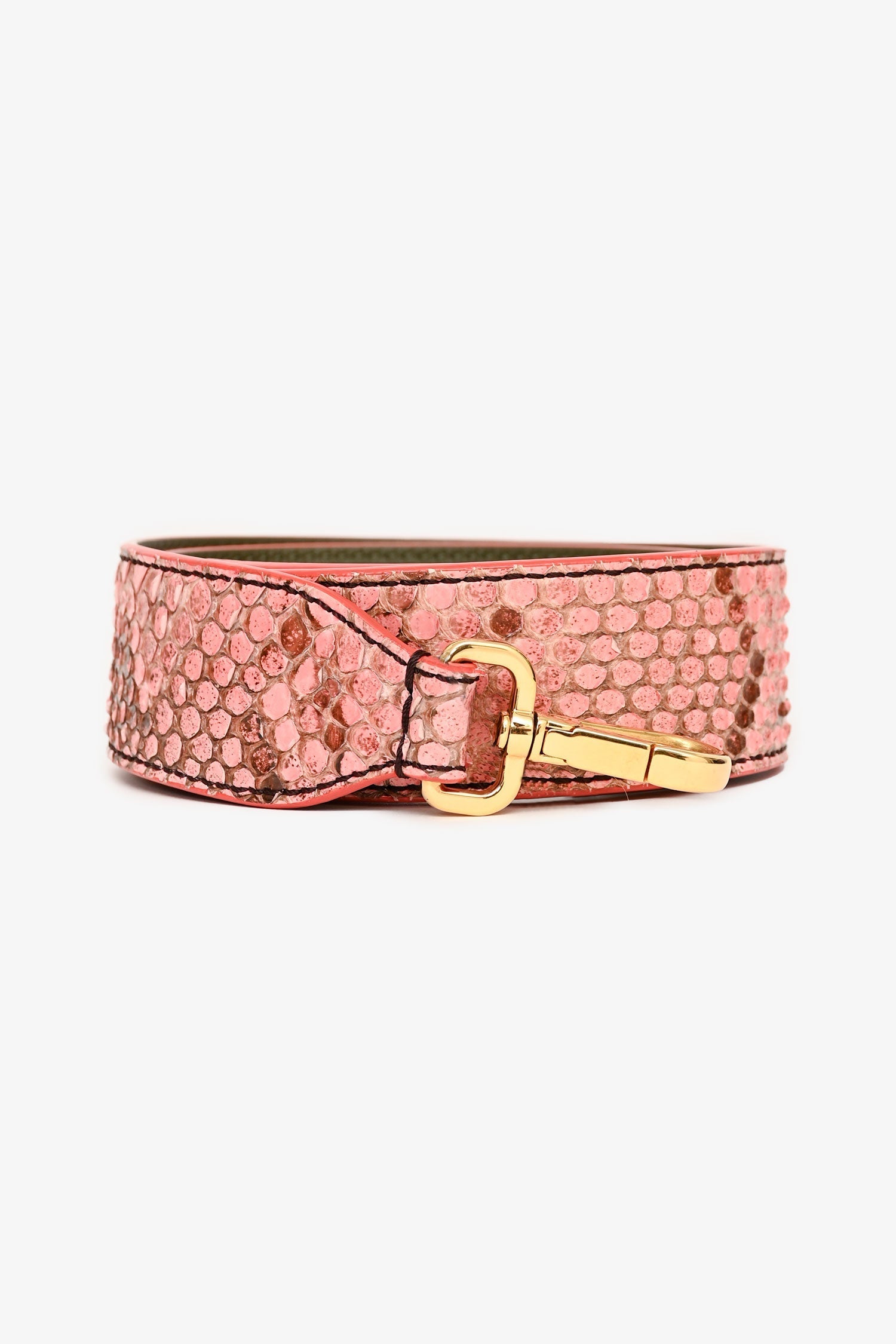 Fendi Bag Strap Leather Python Green Travel Bag