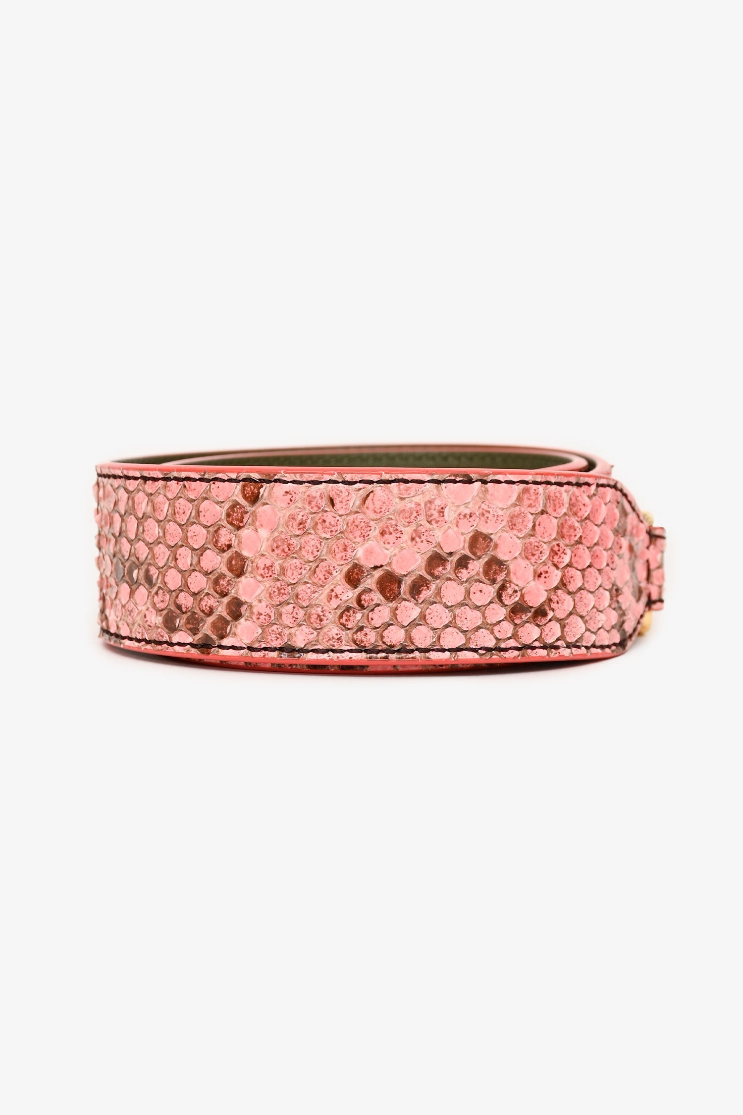 Fendi Bag Strap Leather Python Green Travel Bag