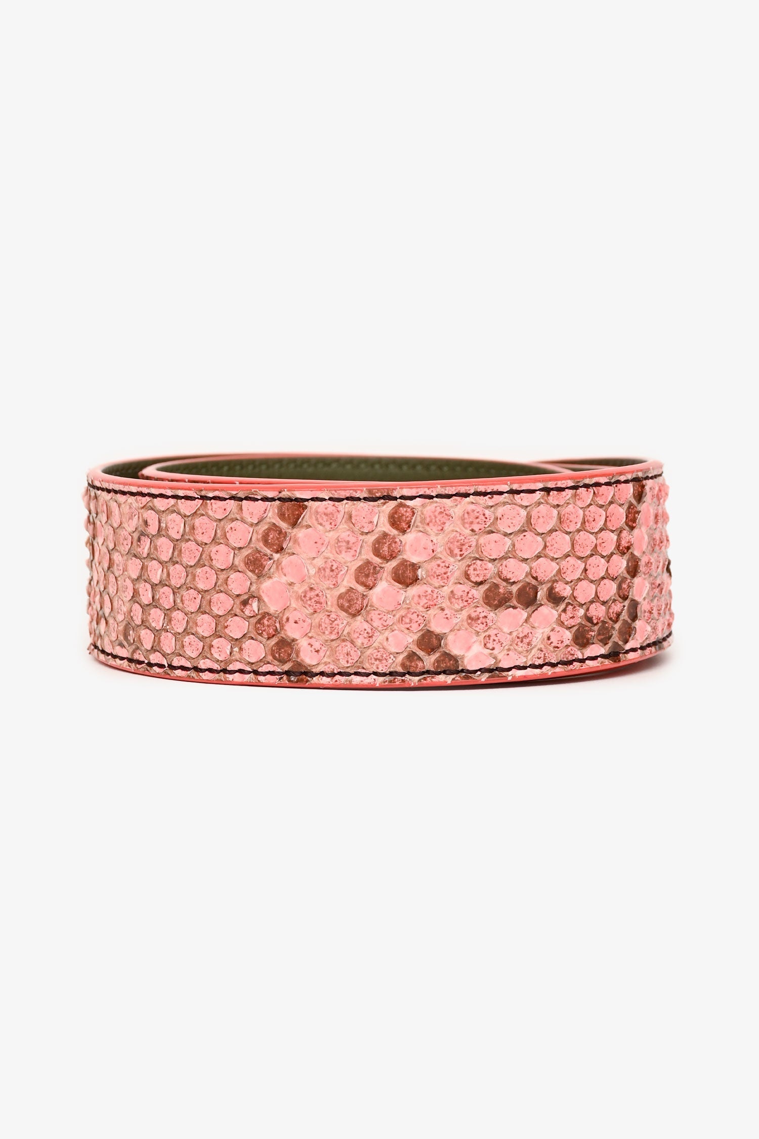 Fendi Bag Strap Leather Python Green Travel Bag