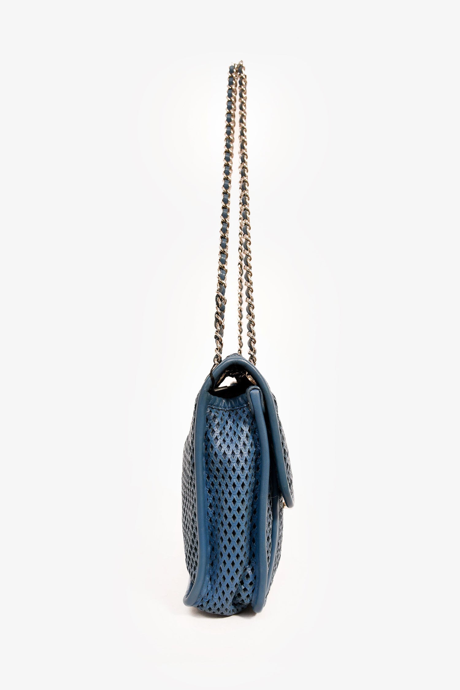 Chanel™ 2013C Blue Perforated 'Up In The Air' Small Front Flap Crossbody