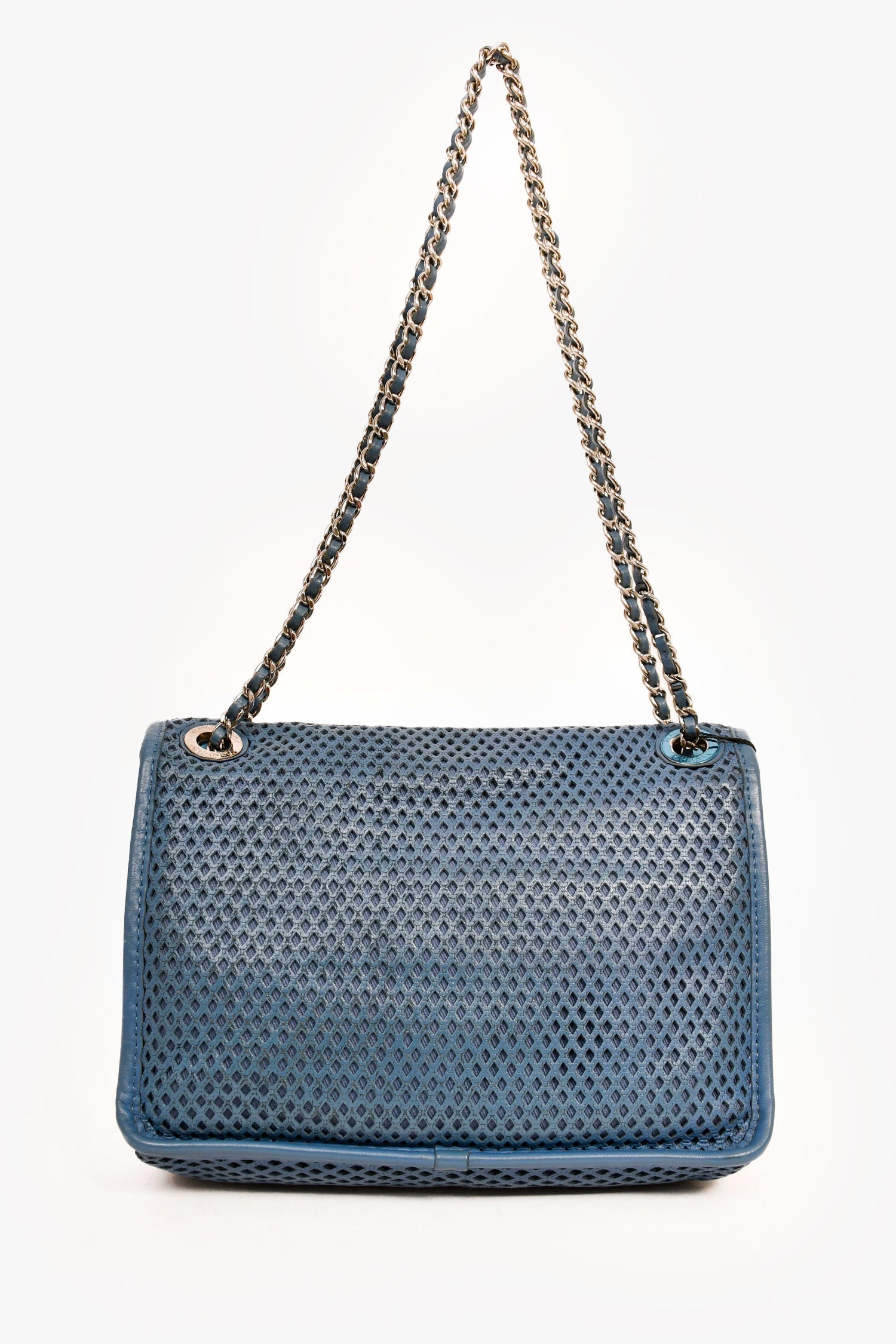 Chanel™ 2013C Blue Perforated 'Up In The Air' Small Front Flap Crossbody