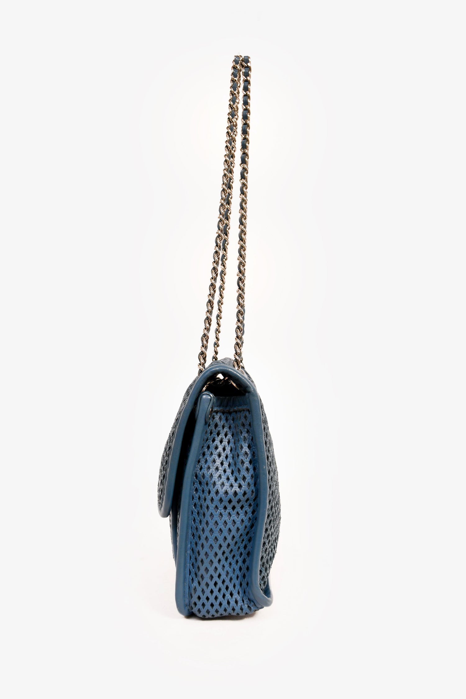 Chanel™ 2013C Blue Perforated 'Up In The Air' Small Front Flap Crossbody