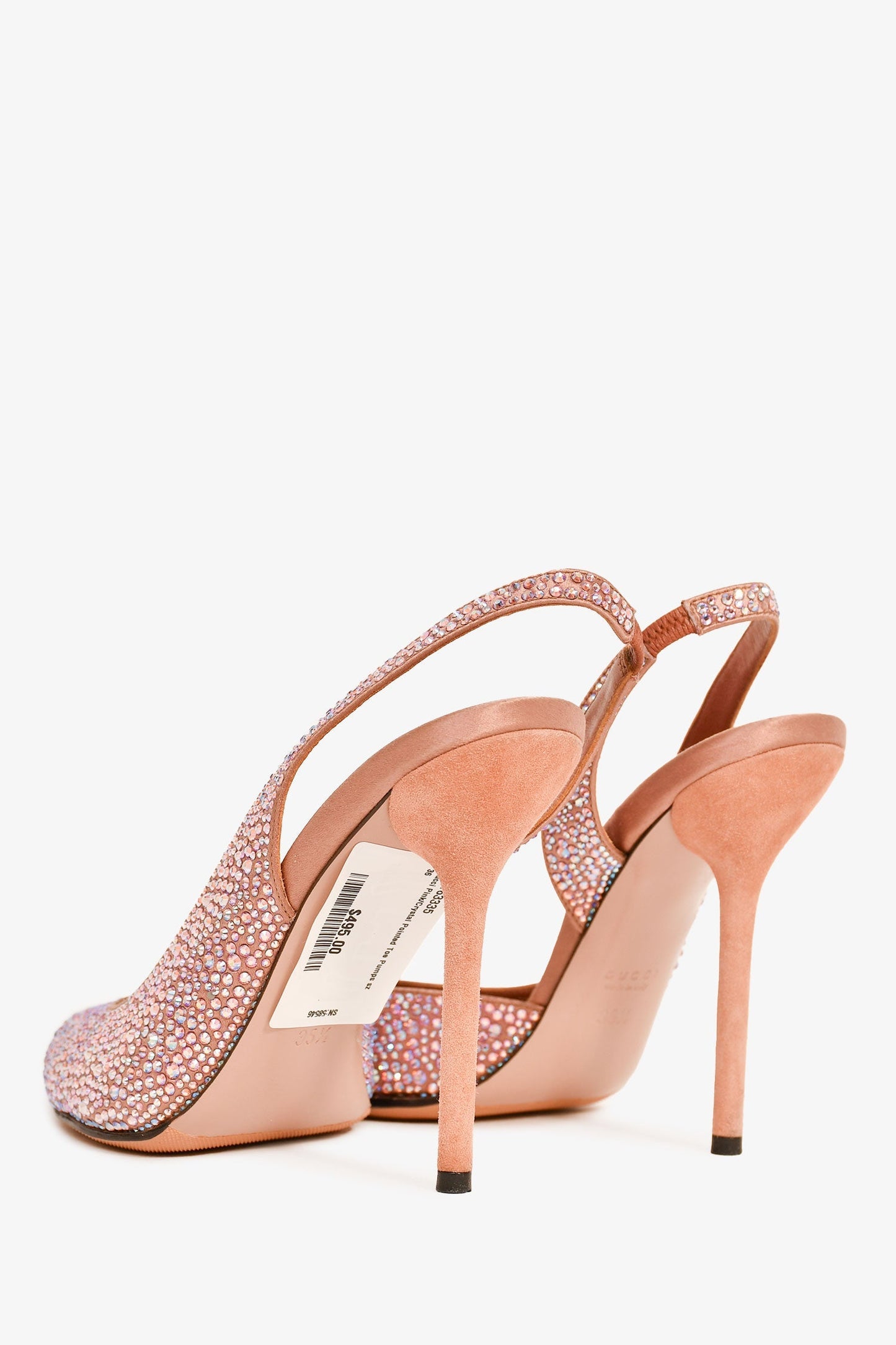 Gucci Pink/Crystal Pointed Toe Pumps Size 35.5