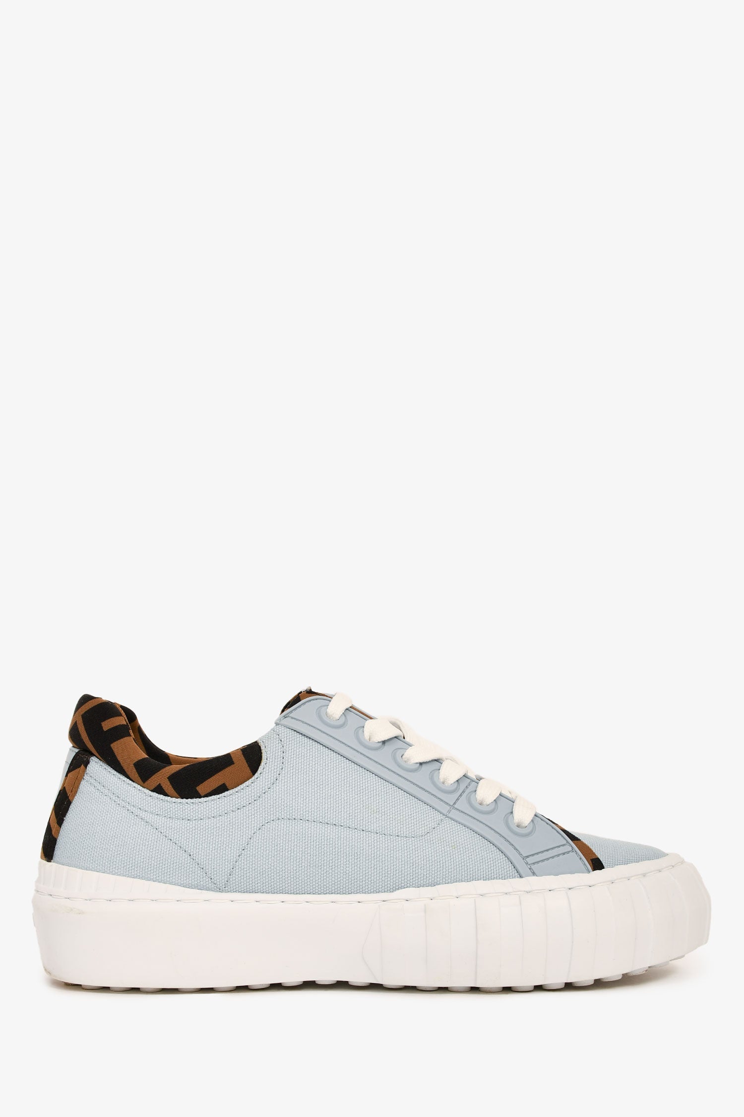 Fendi Shoe Zucca FF Sneakers Canvas Blue Logo Shoes