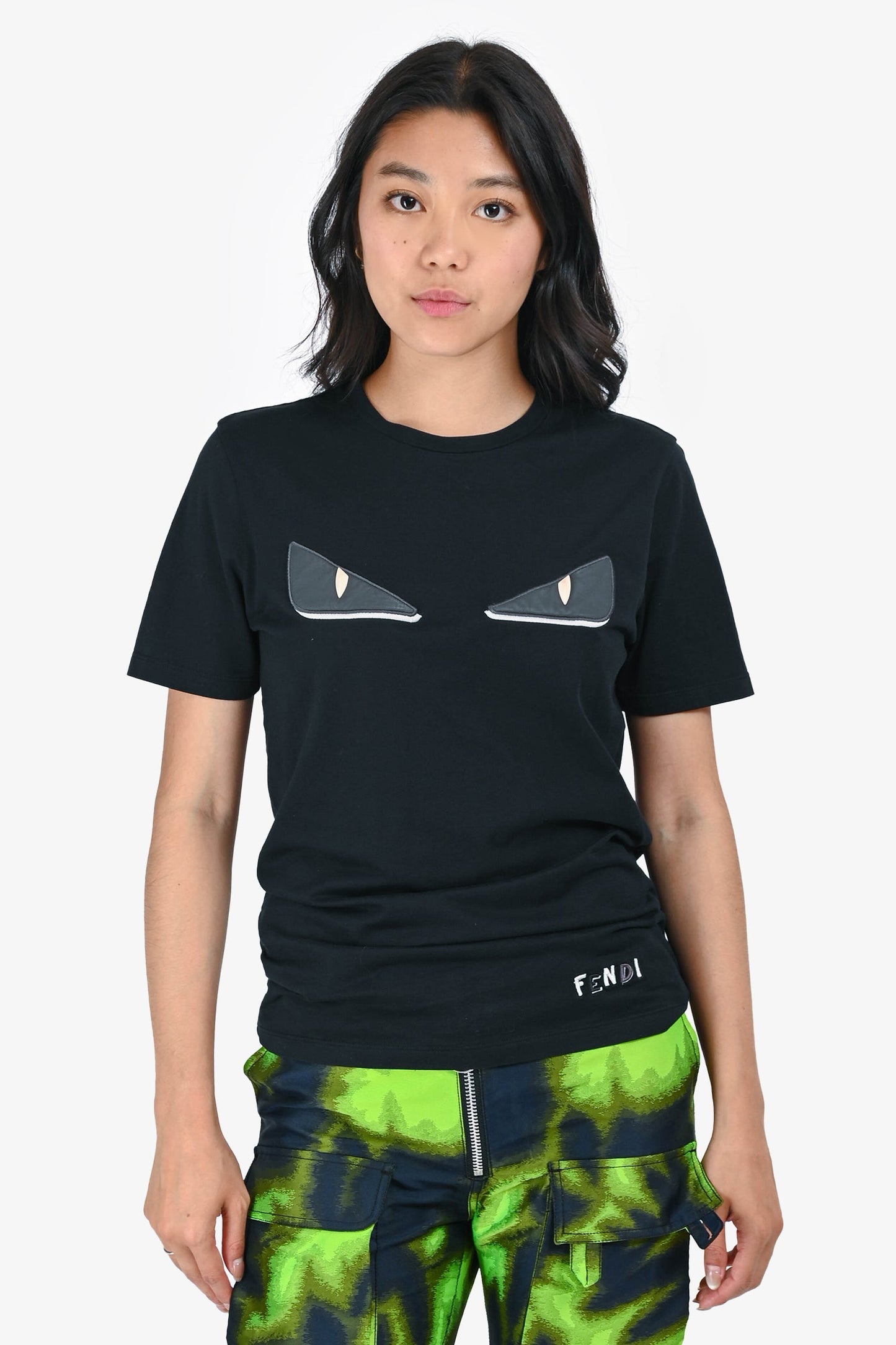 Fendi Handbag Cotton 'Monster' Shirt Black