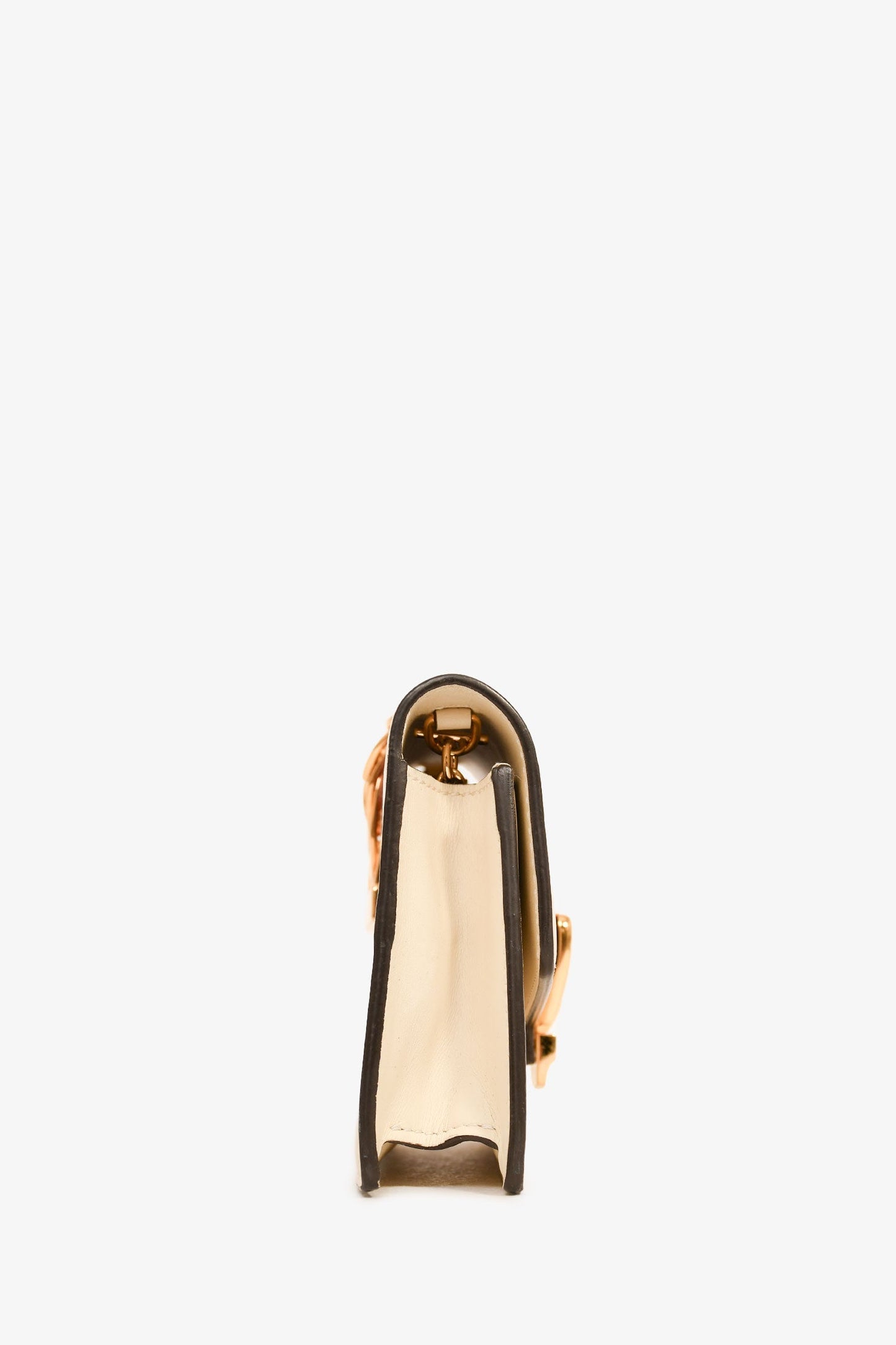 Gucci Cream Leather Web Mini Sylvie Chain Bag