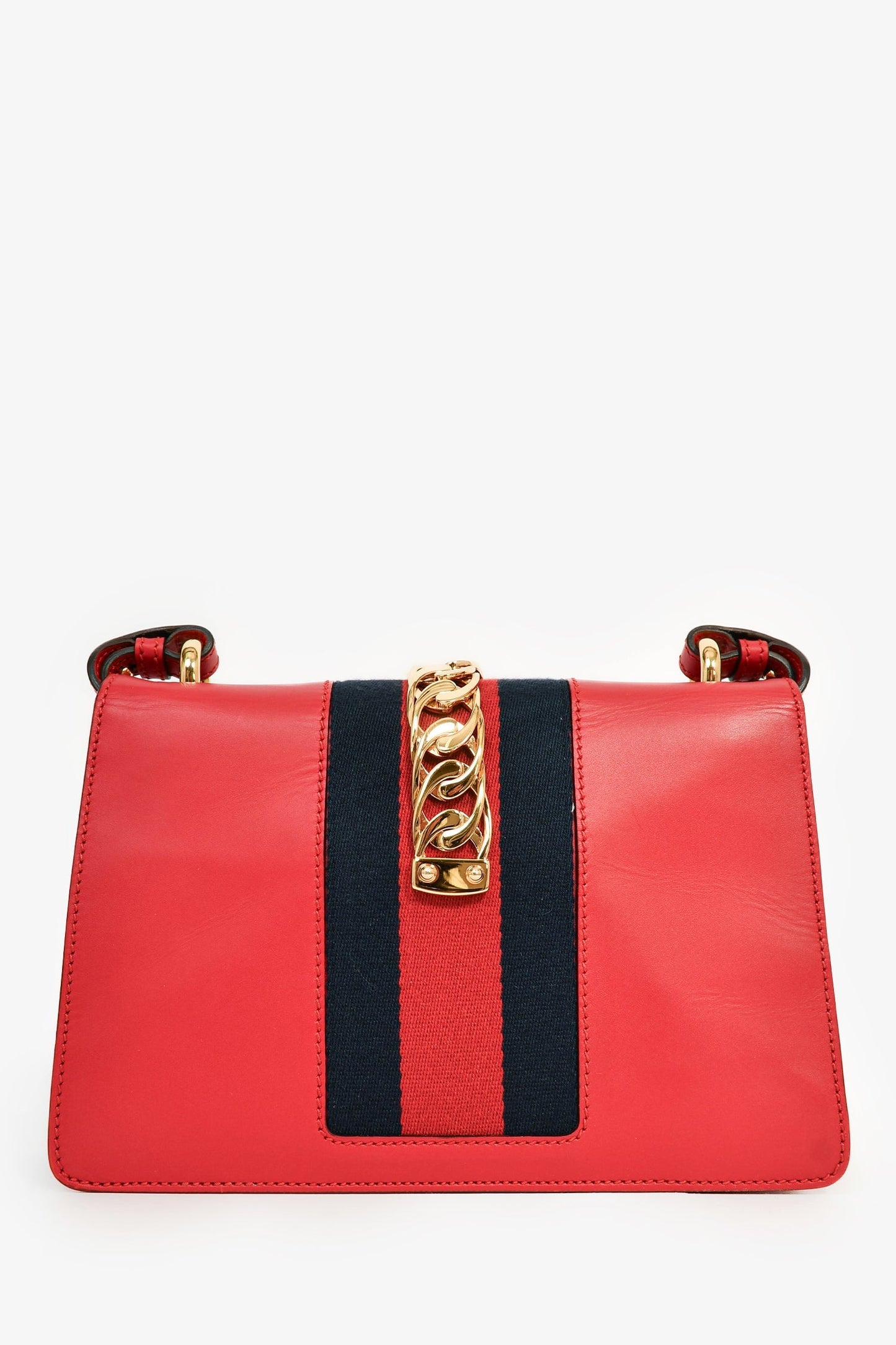 Gucci Red Calfskin Sylvie Shoulder Bag