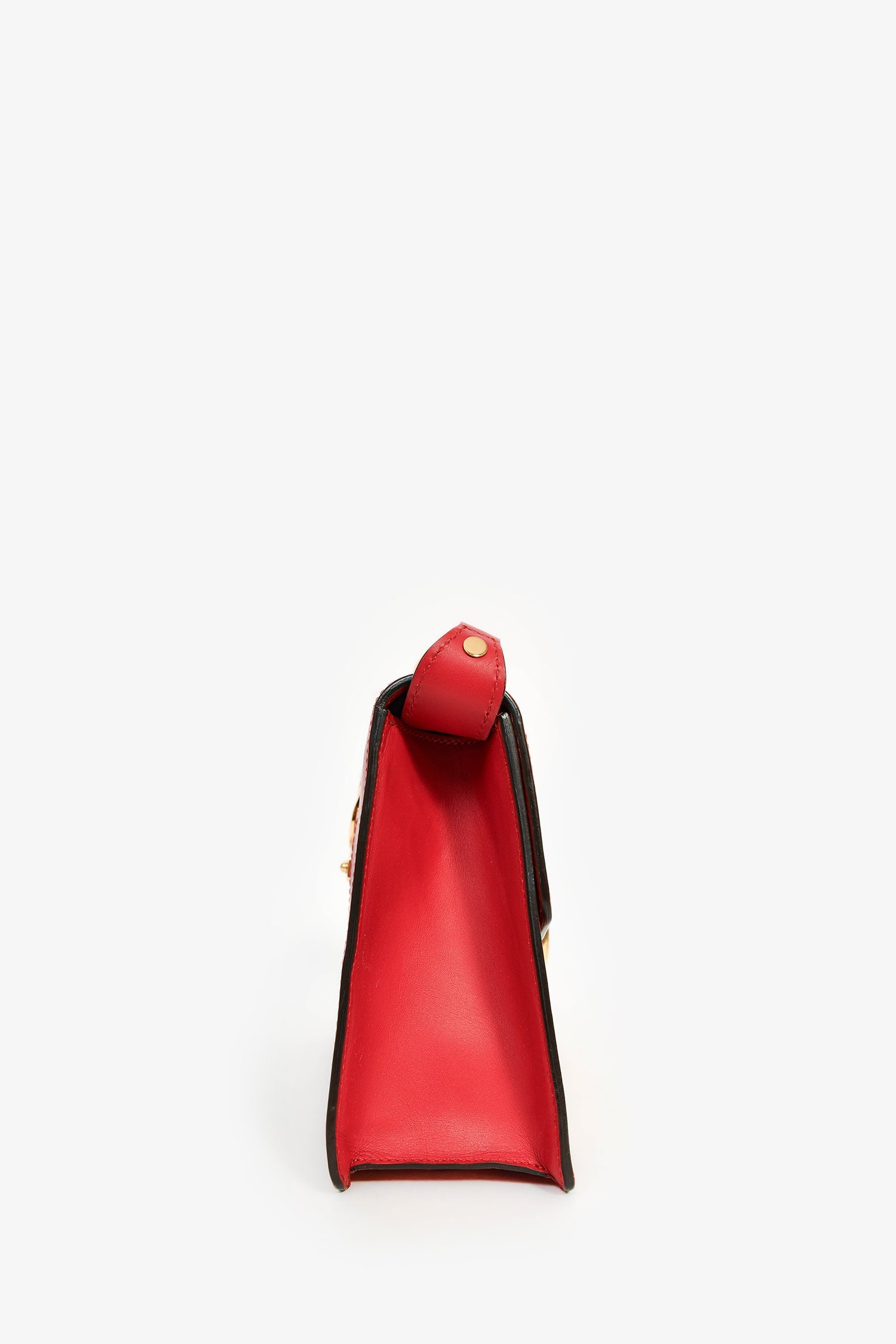 Gucci Red Calfskin Sylvie Shoulder Bag