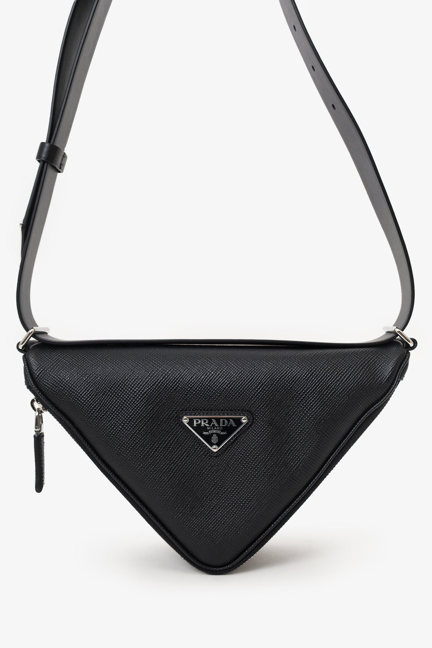 Prada Crossbody Bag Letter Triangle Shoulder Bag Saffiano Black