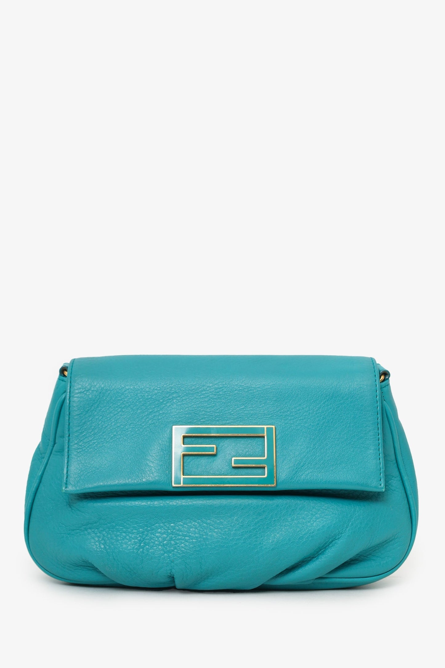 Fendi Crossbody Bag sta Pochette Leather Blue