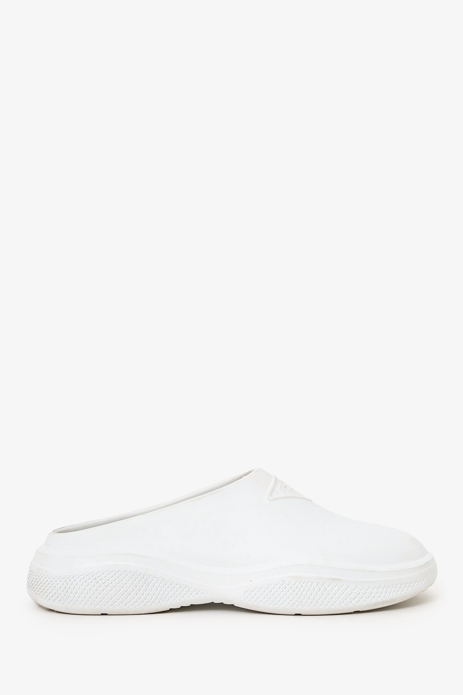 Prada Handbag Rubber Mules White Logo Shoes