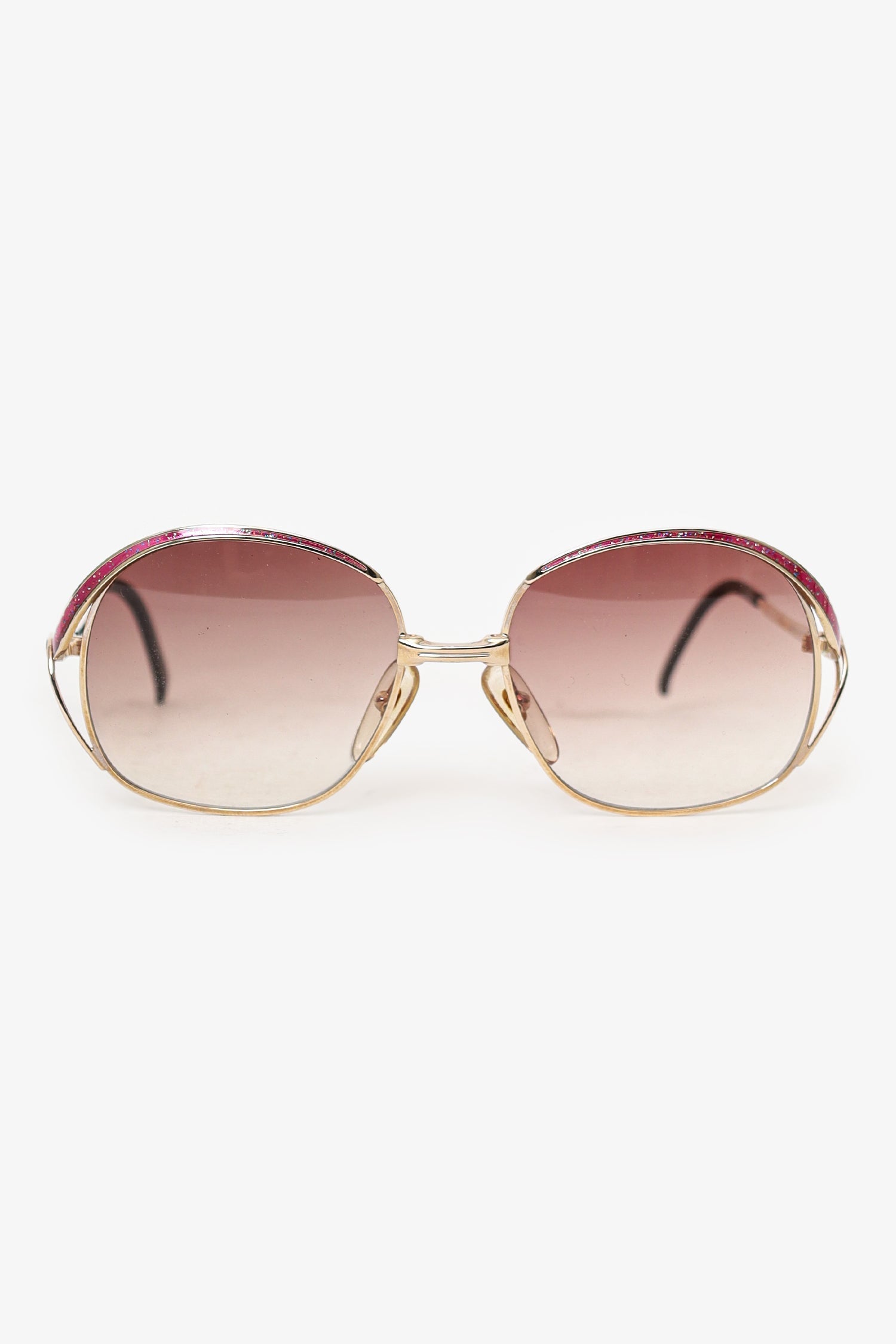 Dior Handbag Christian Frame Square Sunglasses Pink Gold