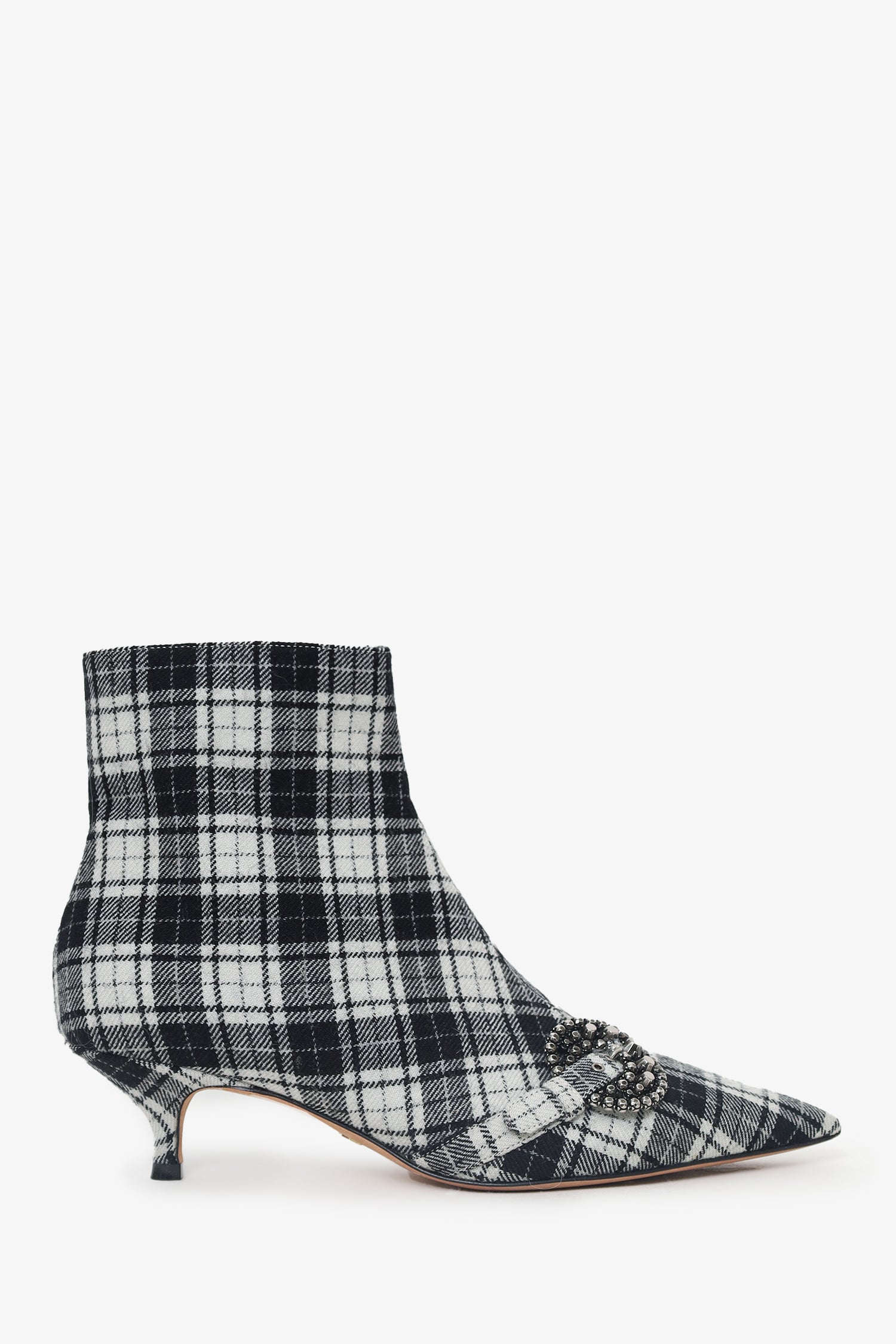 Dior Handbag Christian Plaid ' Gang' Tartan Ankle Boots Black White Shoes