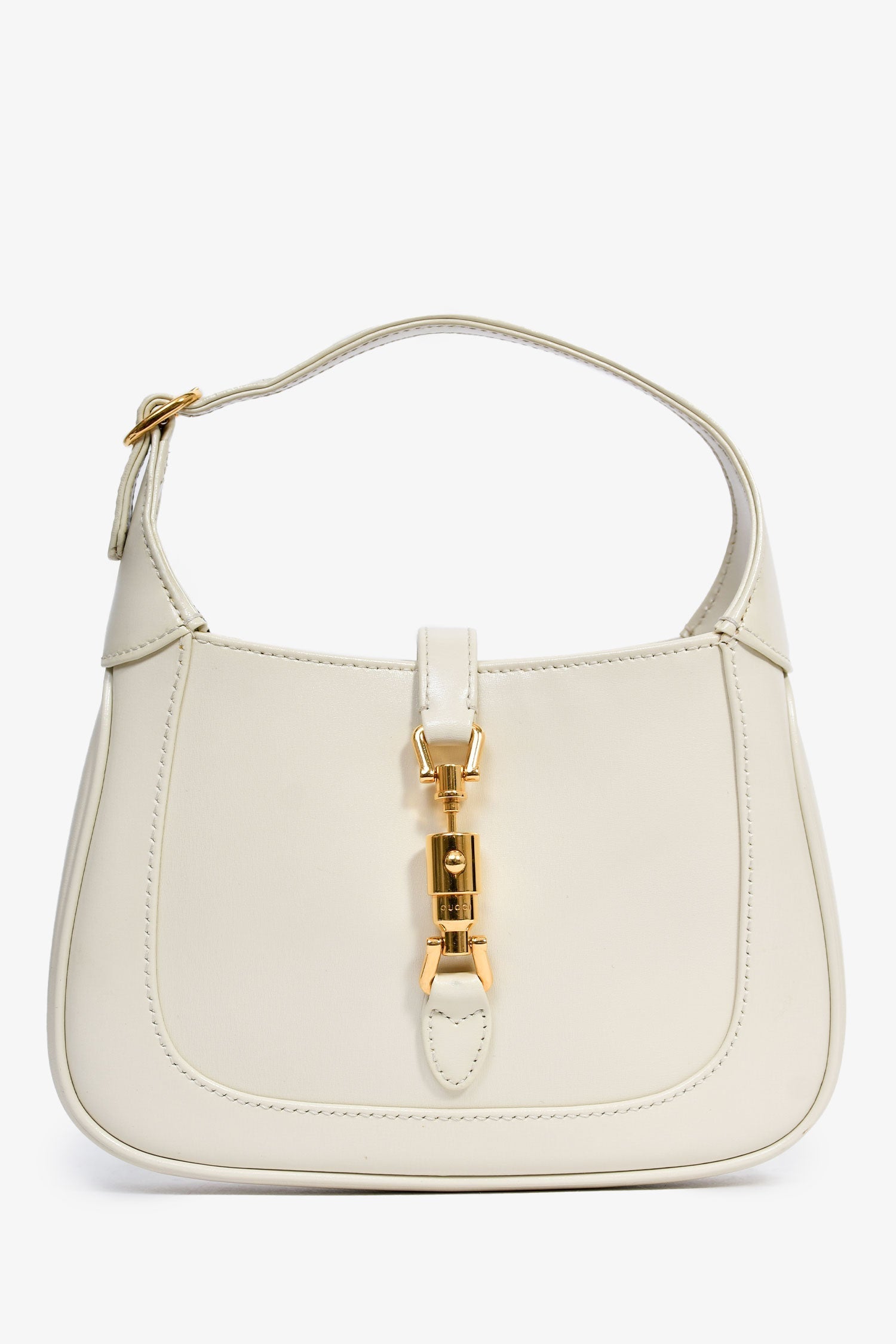 Gucci Cream Leather Jackie 1961 Mini Horsebit Bag