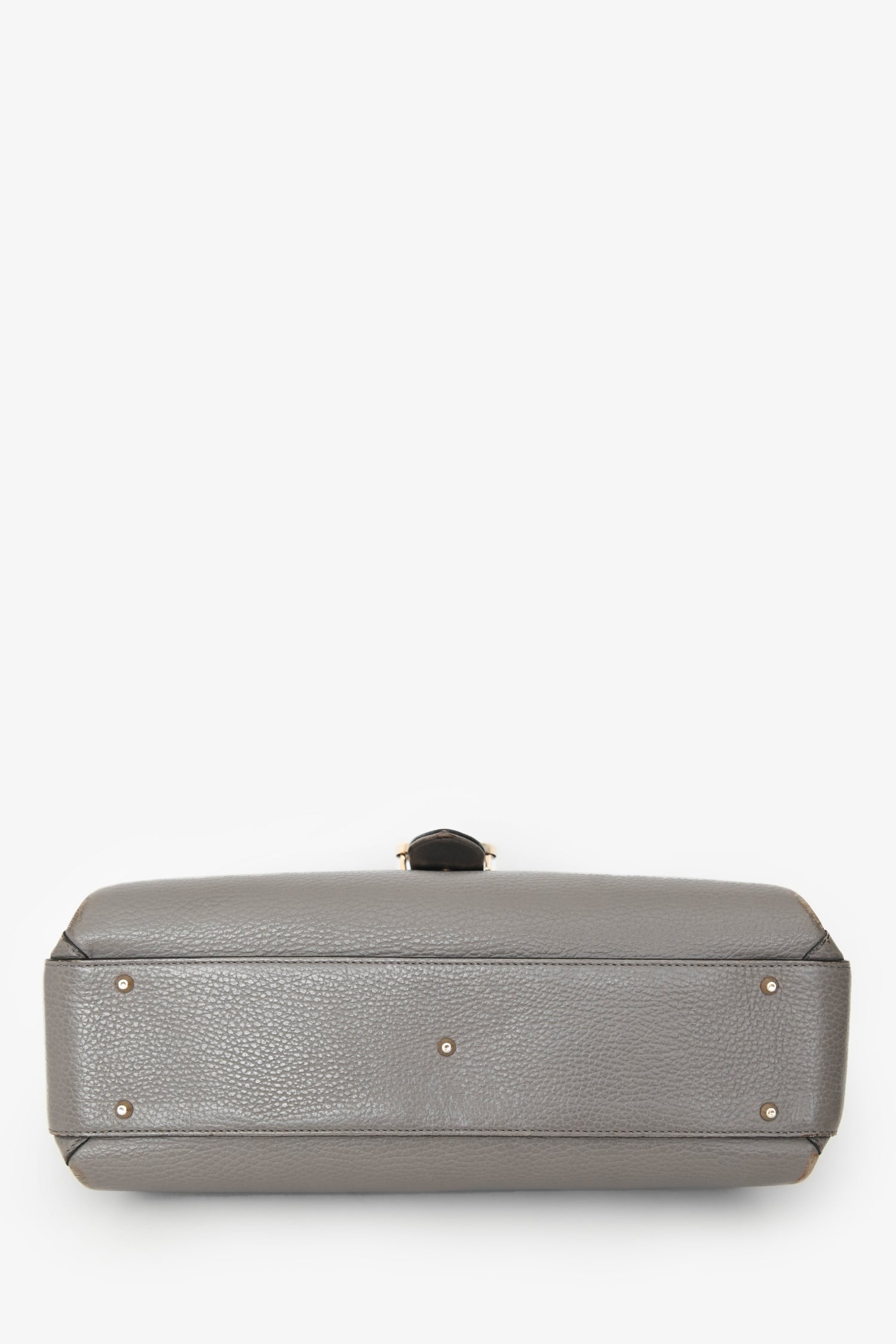 Gucci Grey Calfskin Interlocking G Dollar Large Top Handle Shoulder Bag (As Is)