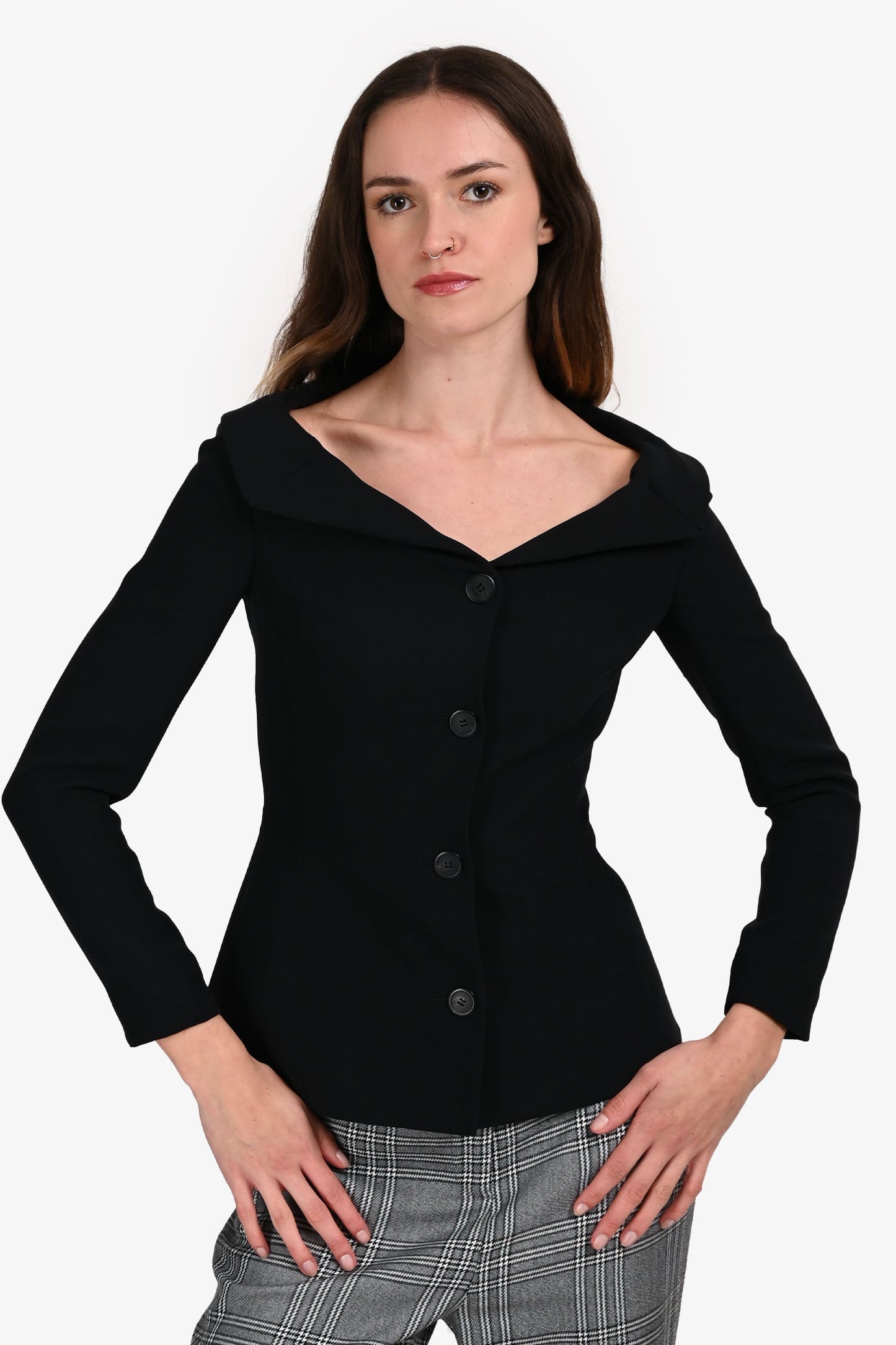 Dior Handbag Christian Tailored Blazer Black