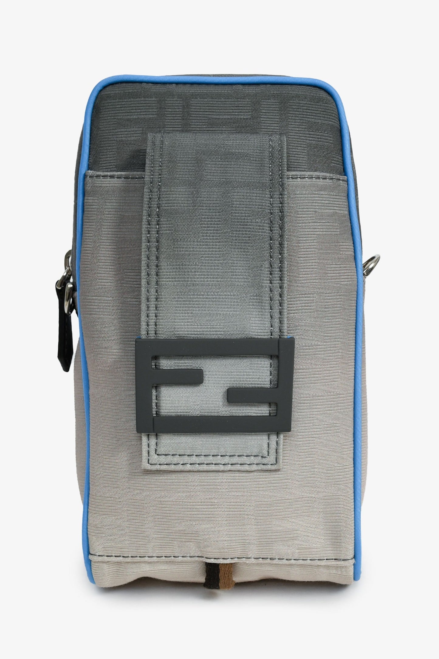 Fendi Grey Ombre Trim Vertical Crossbody Canvas Blue Gray Crossbody Bag