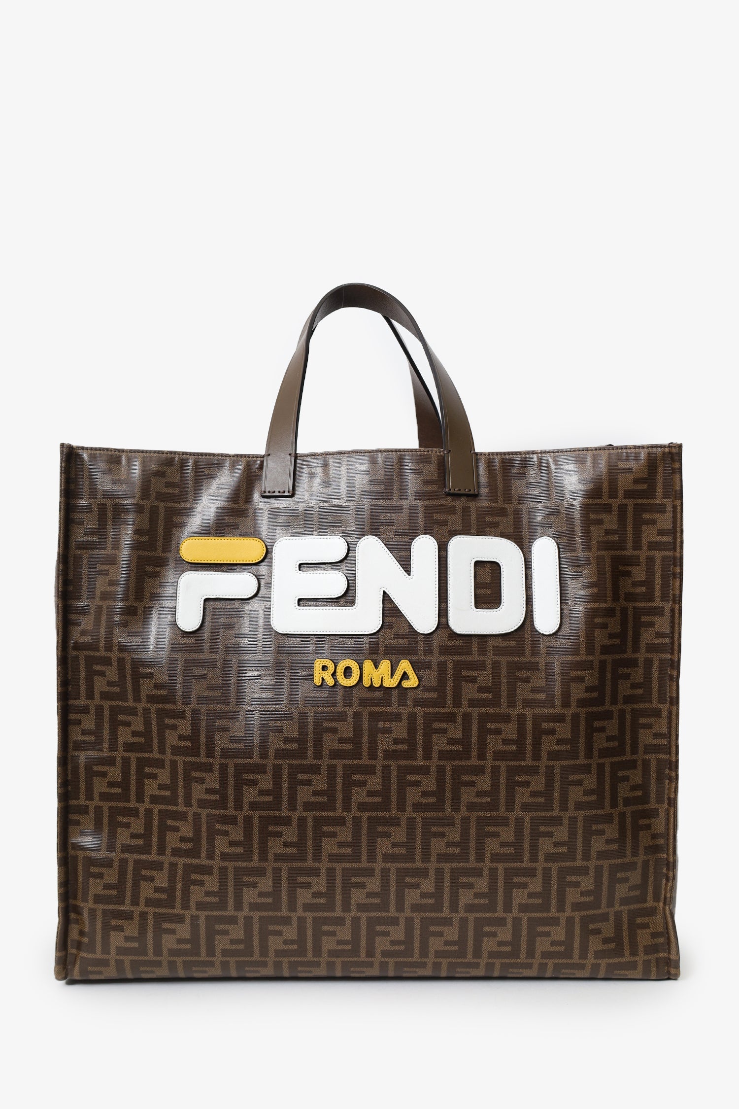 Fendi Ff Tote Bag Monogram Brown Large