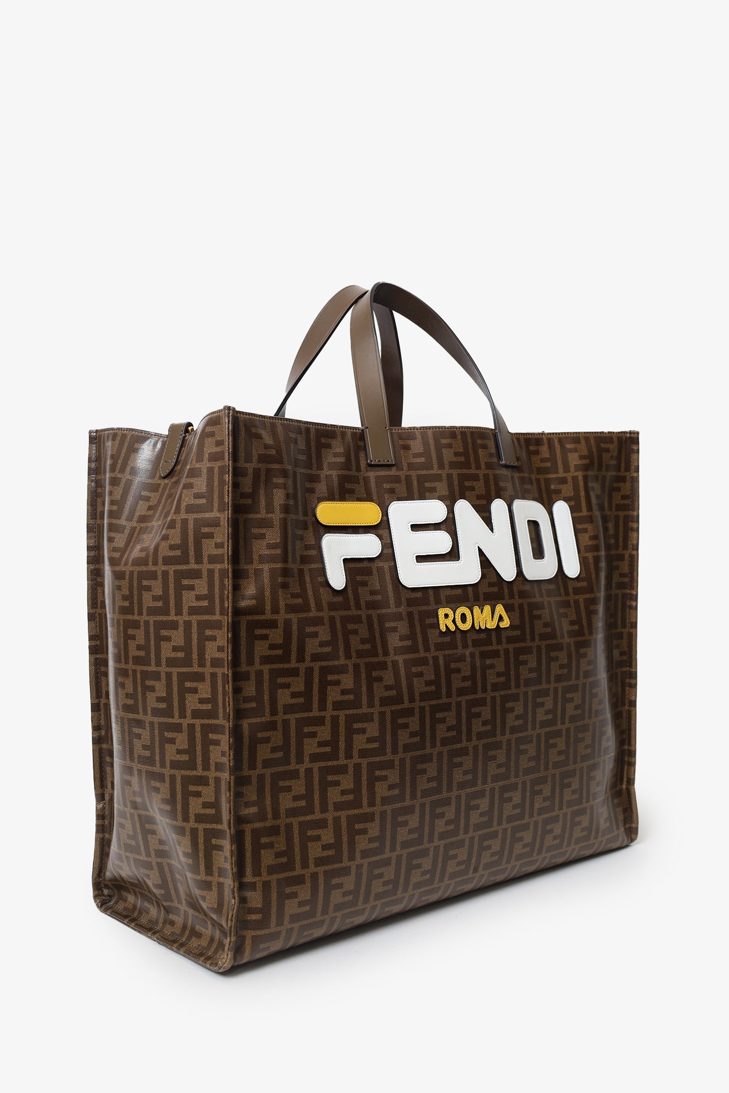 Fendi Ff Tote Bag Monogram Brown Large