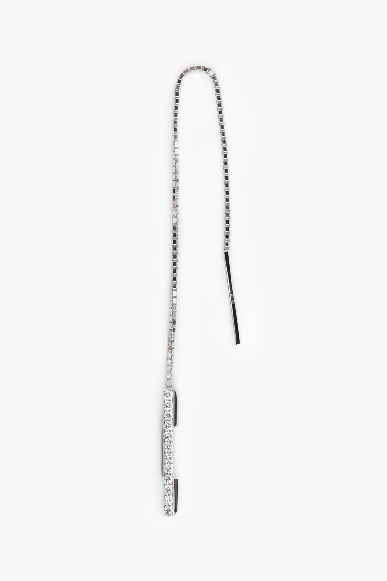 Gucci 18K White Gold Diamond Set Gucci Link To Love 'Gucci' Bar Earrings