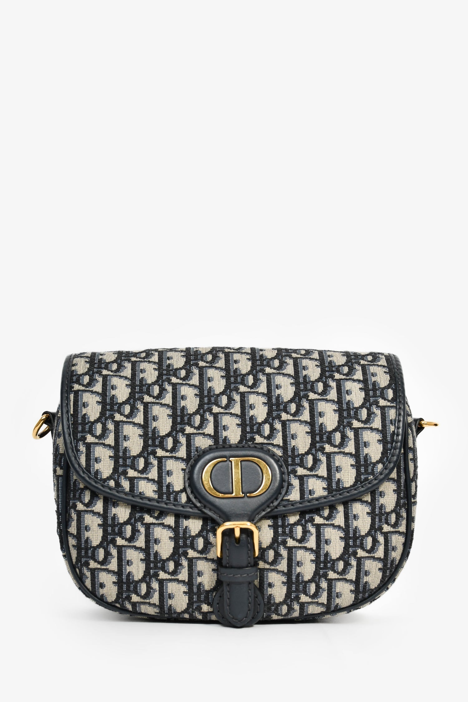 Dior Crossbody Bag Christian Oblique Jacquard 'Bobby' Blue Navy Medium