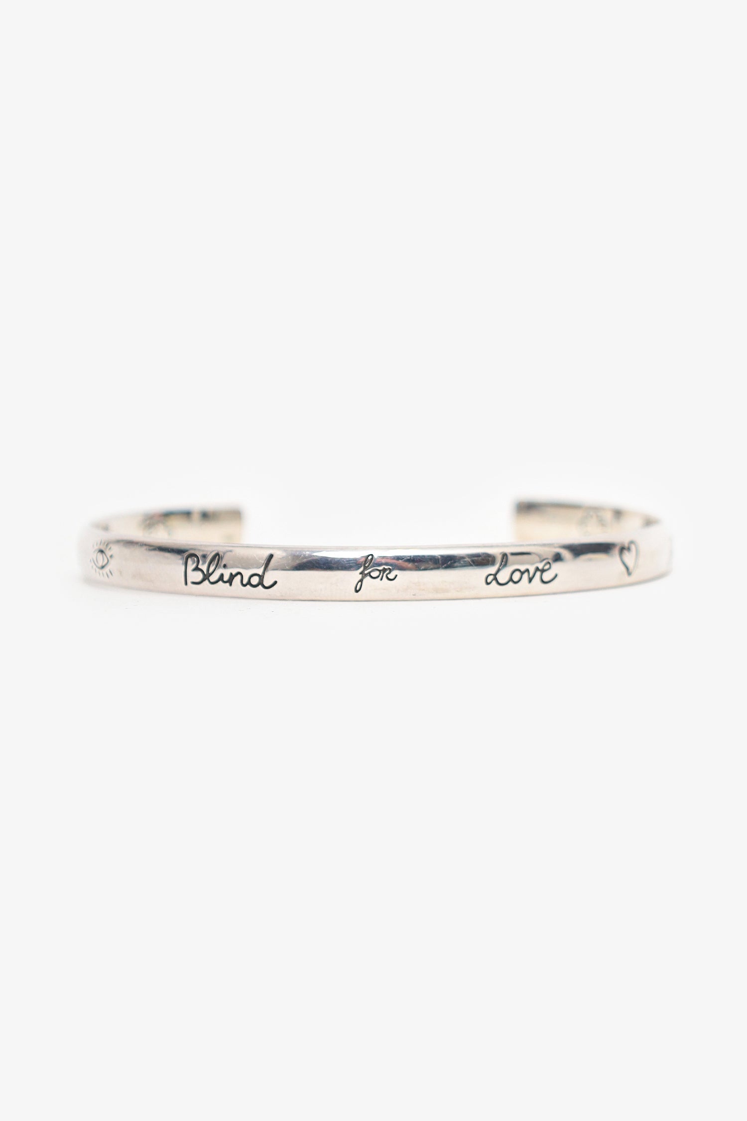 Gucci Sterling Silver Blind For Love Sterling Silver Cuff Bracelet